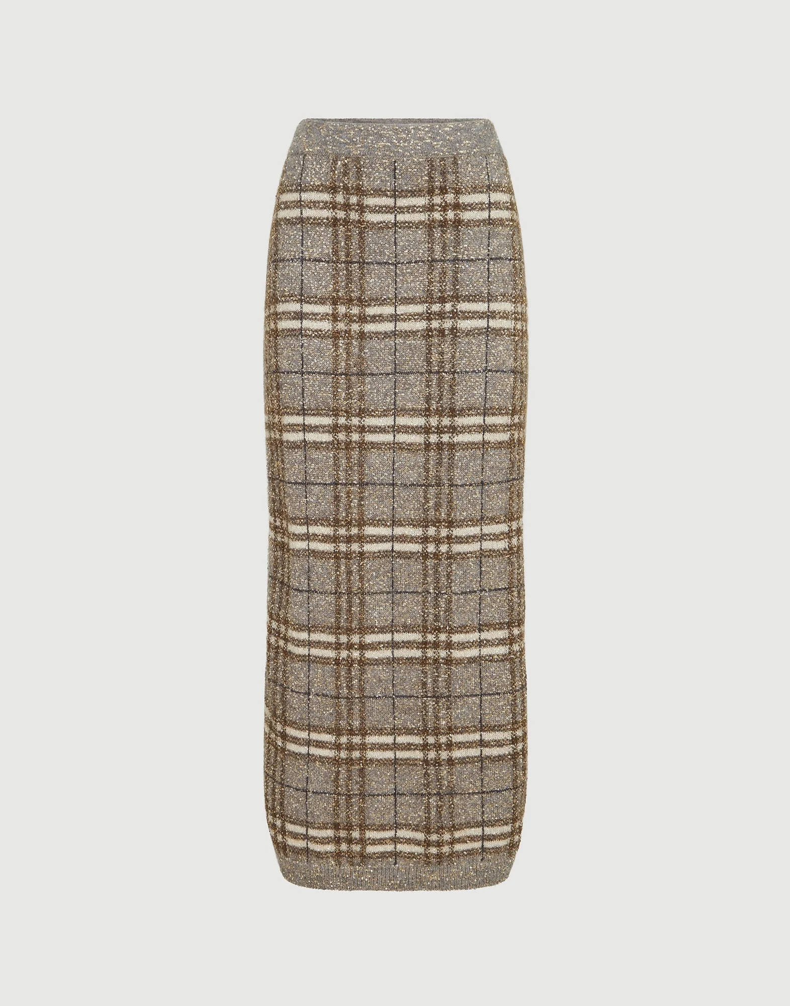 Dazzling mohair prince of wales knit skirt - 1