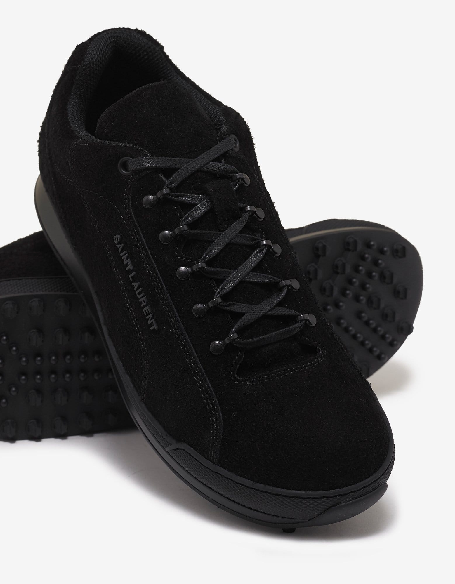 Black Suede Leather Jump Trainers - 7