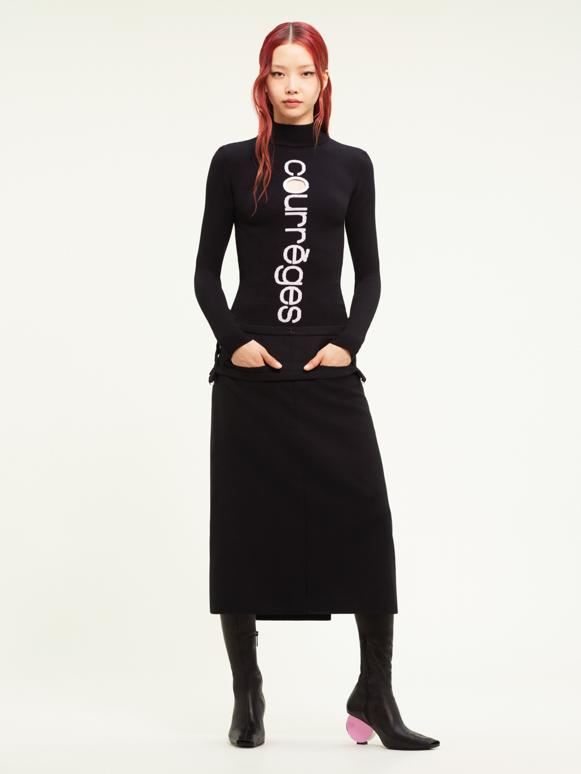 ONE STRAP LIGHT WOOL SKIRT - 2