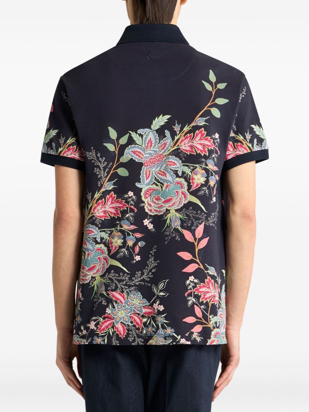 Flowers and Peacock polo shirt - 3
