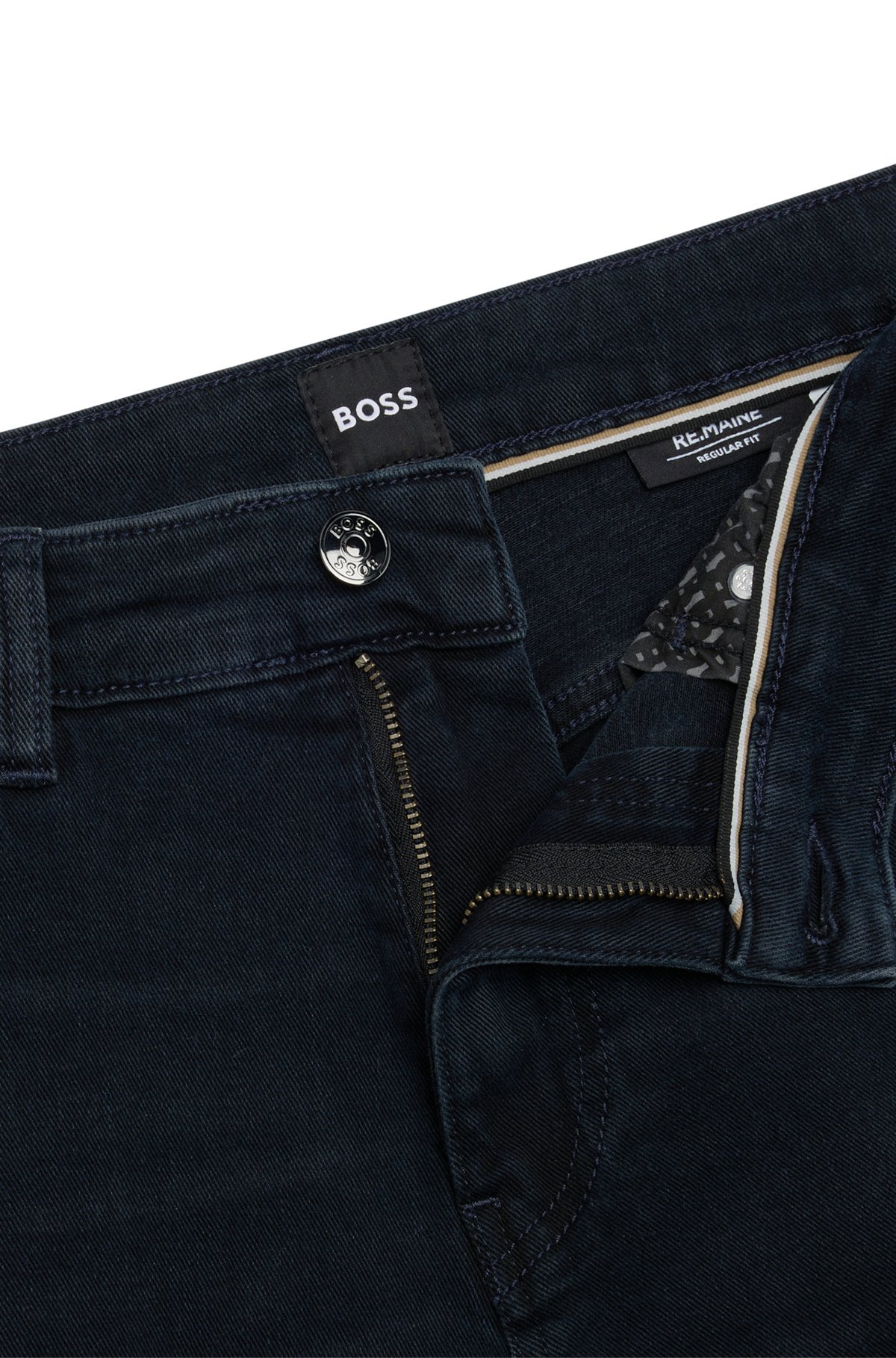 REGULAR-FIT JEANS IN BLUE-BLACK SUPER-SOFT DENIM - 6