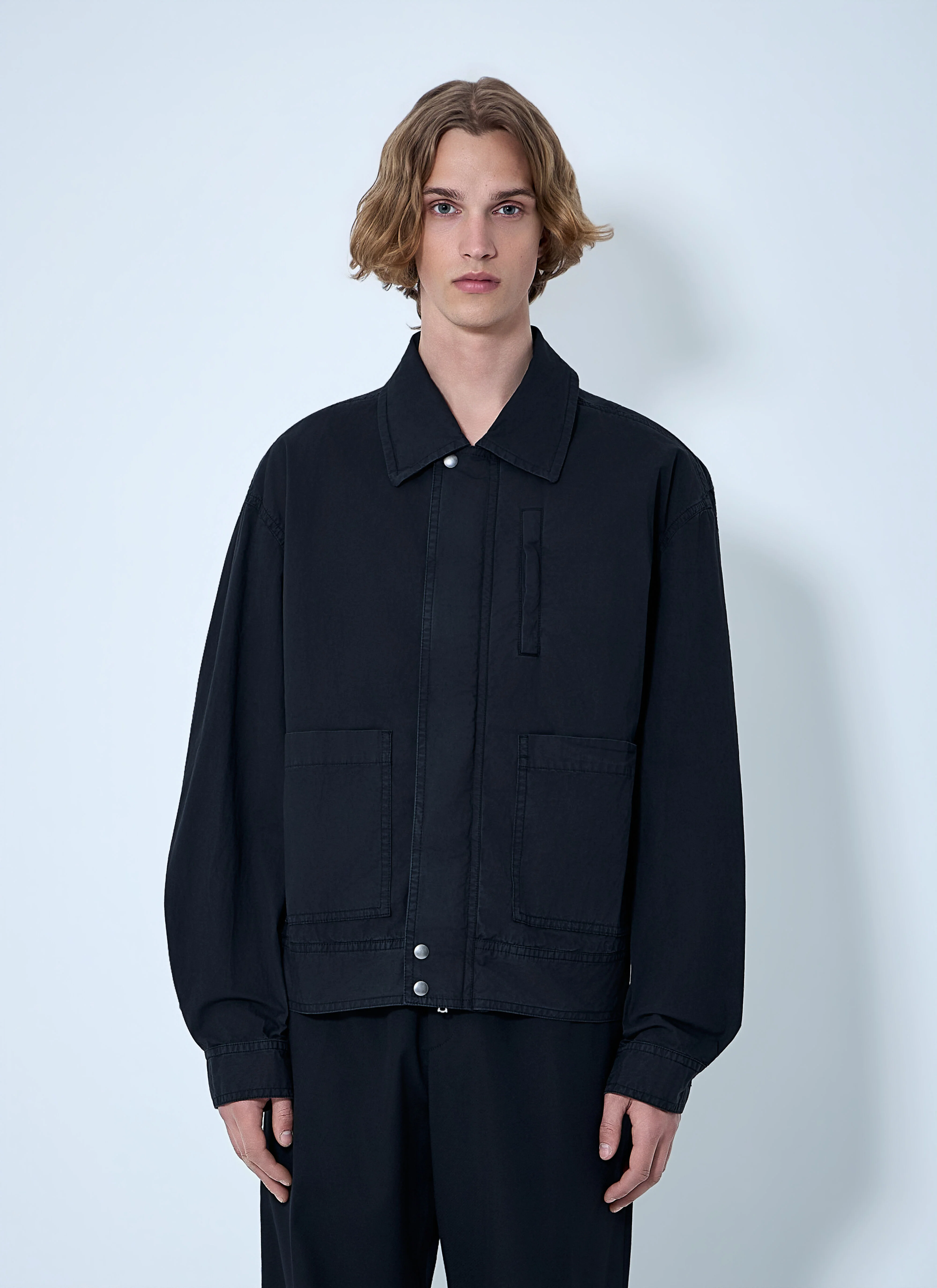Cotton Jacket with Snap Fastening - 1