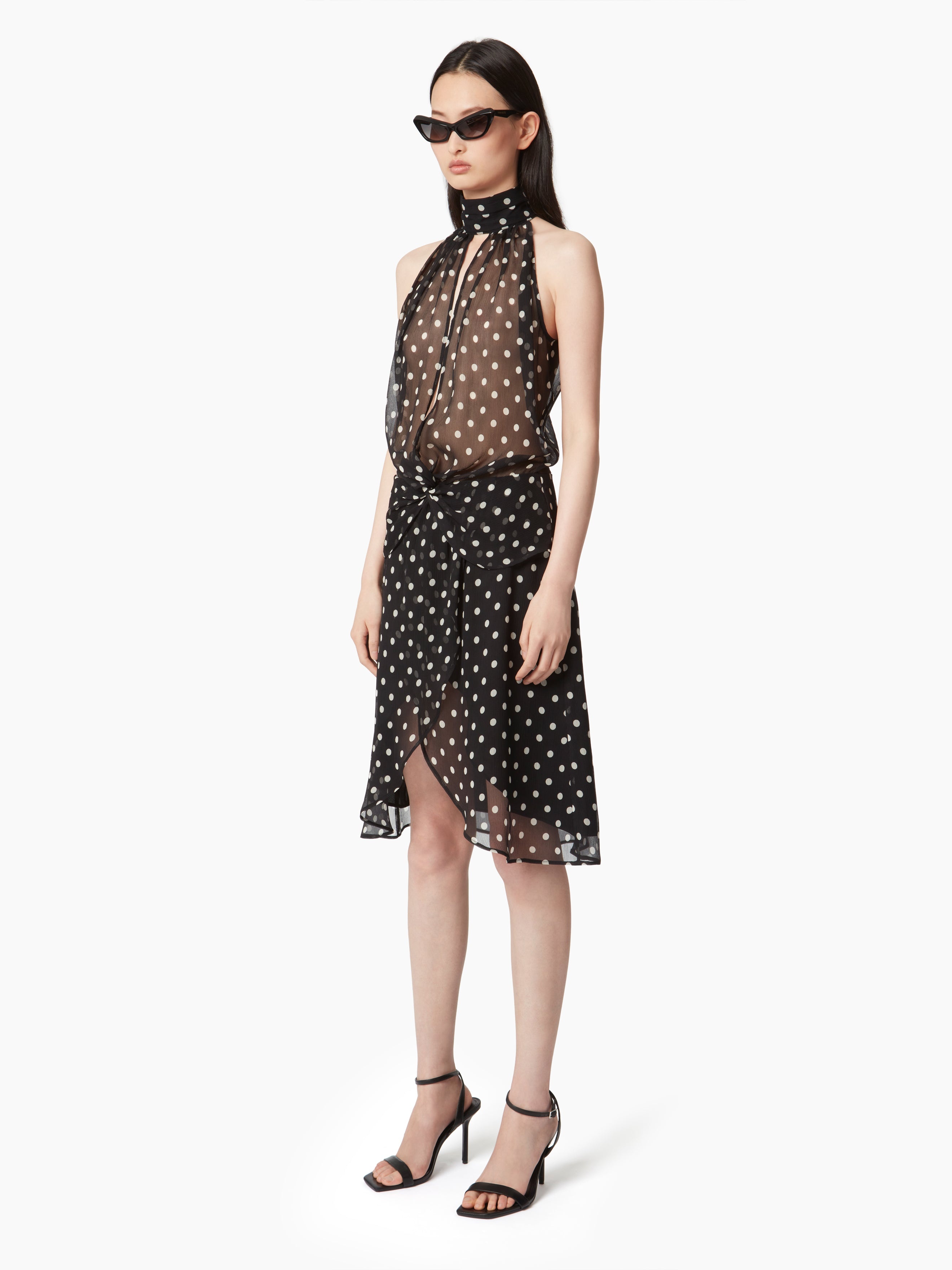 HALTER DRESS WITH BOW DETAIL - 2