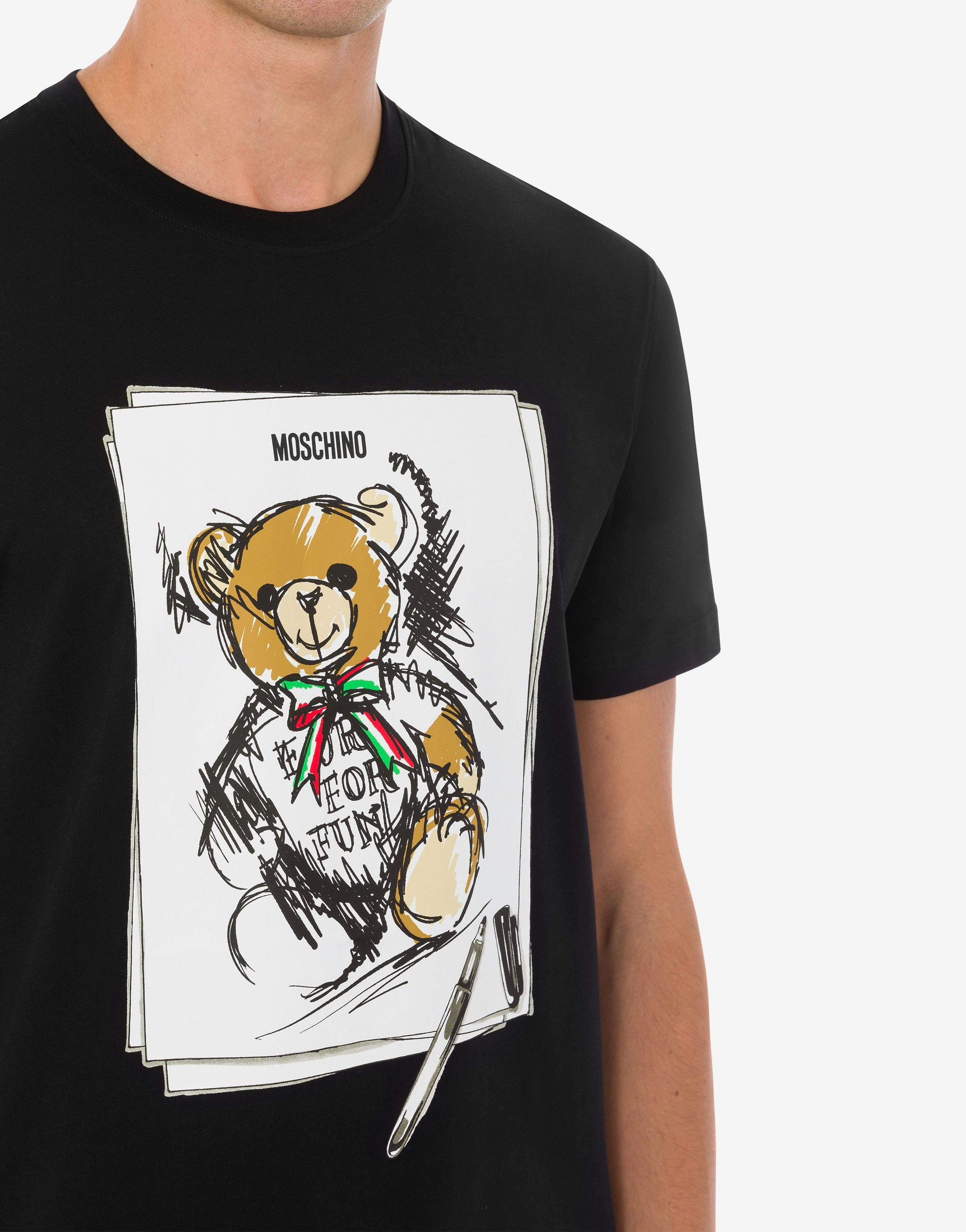 Moschino ORGANIC JERSEY T-SHIRT TEDDY BEAR | REVERSIBLE