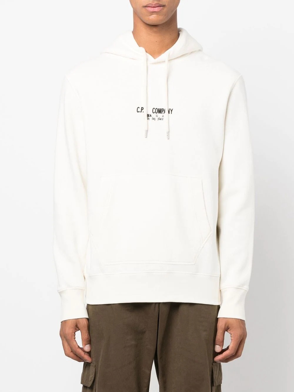 embroidered-logo drawstring hoodie - 3