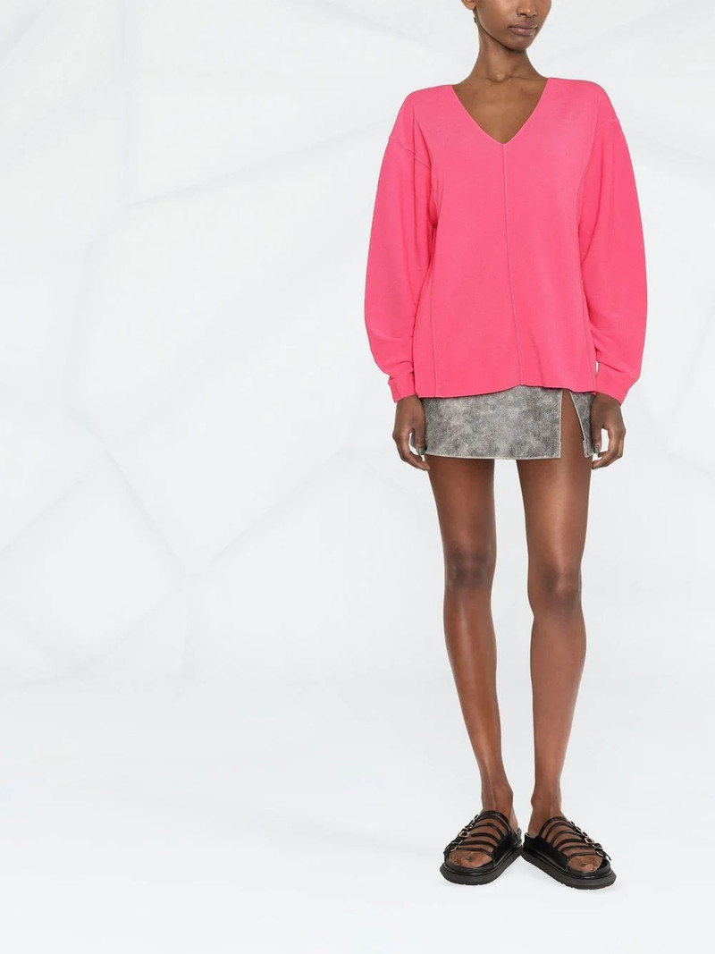 Helmut Lang V-neck puff-sleeve jumper outlook