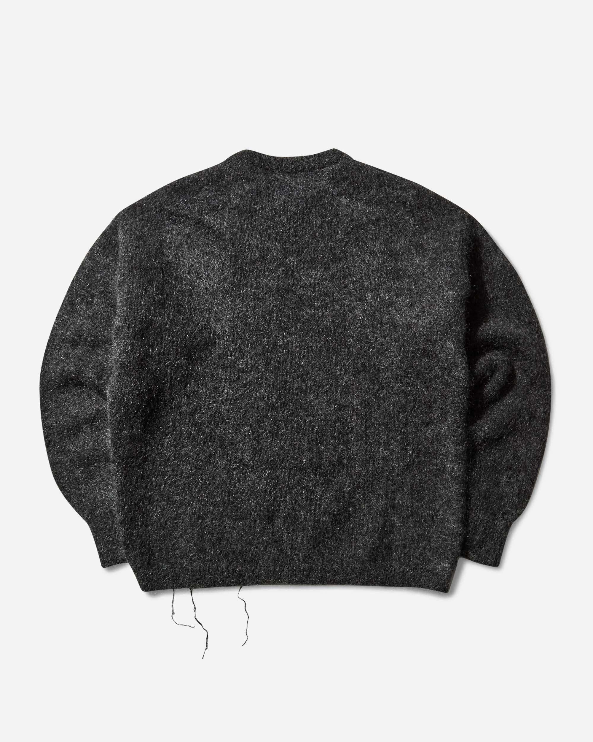 Men's Dropstitch Mohair Knit Crewneck Sweater Anthracite - 2