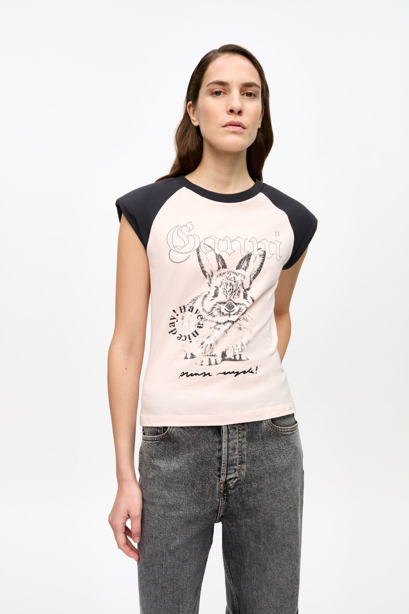 PINK BASIC JERSEY BUNNY T-SHIRT - 2