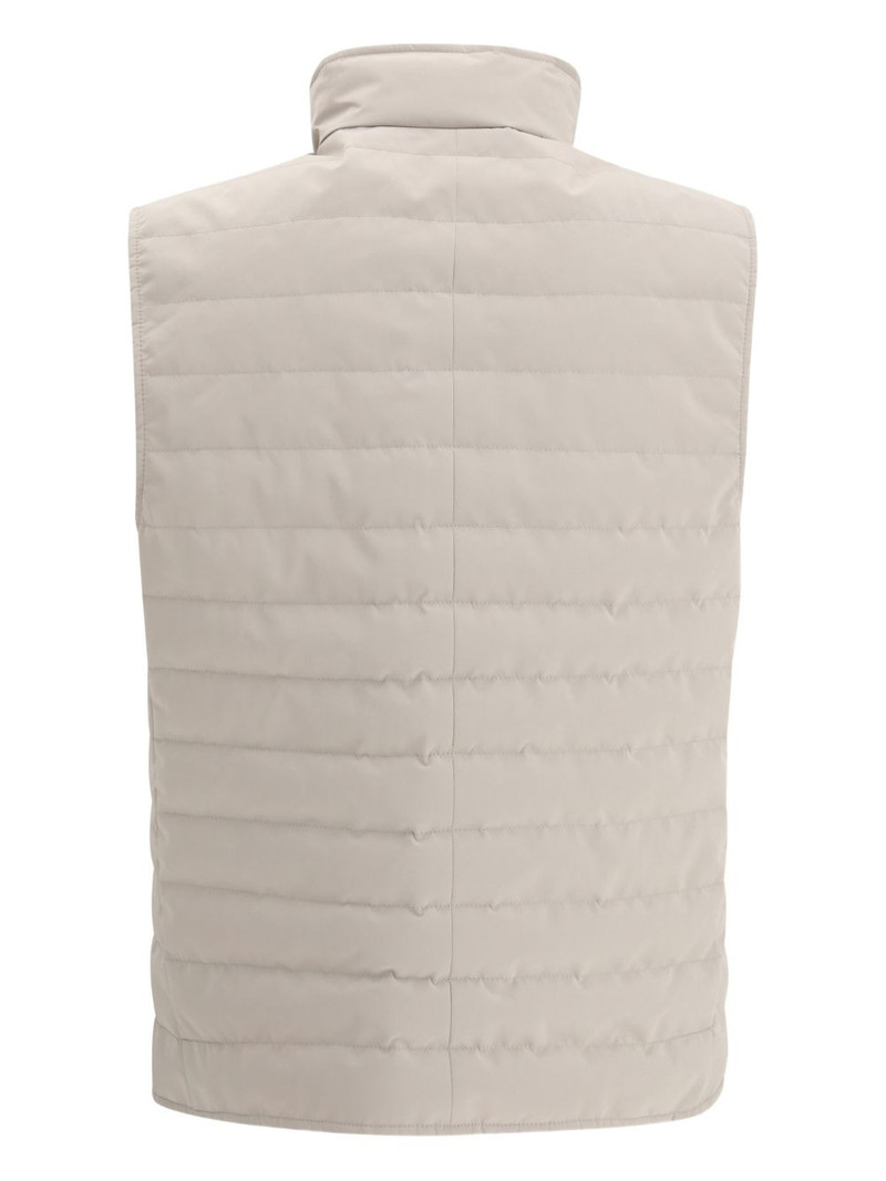 Brunello Cucinelli zip quilted down gilet outlook
