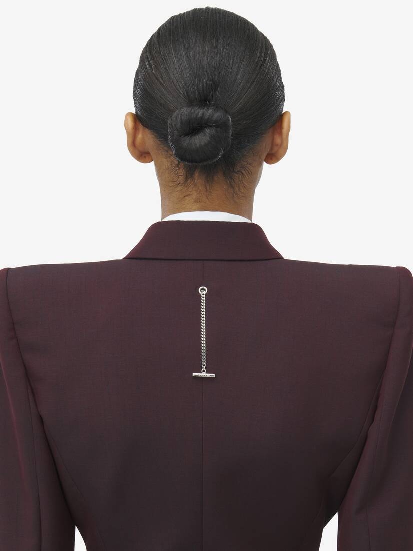 Contrast Lapel Double-breasted Jacket - 4