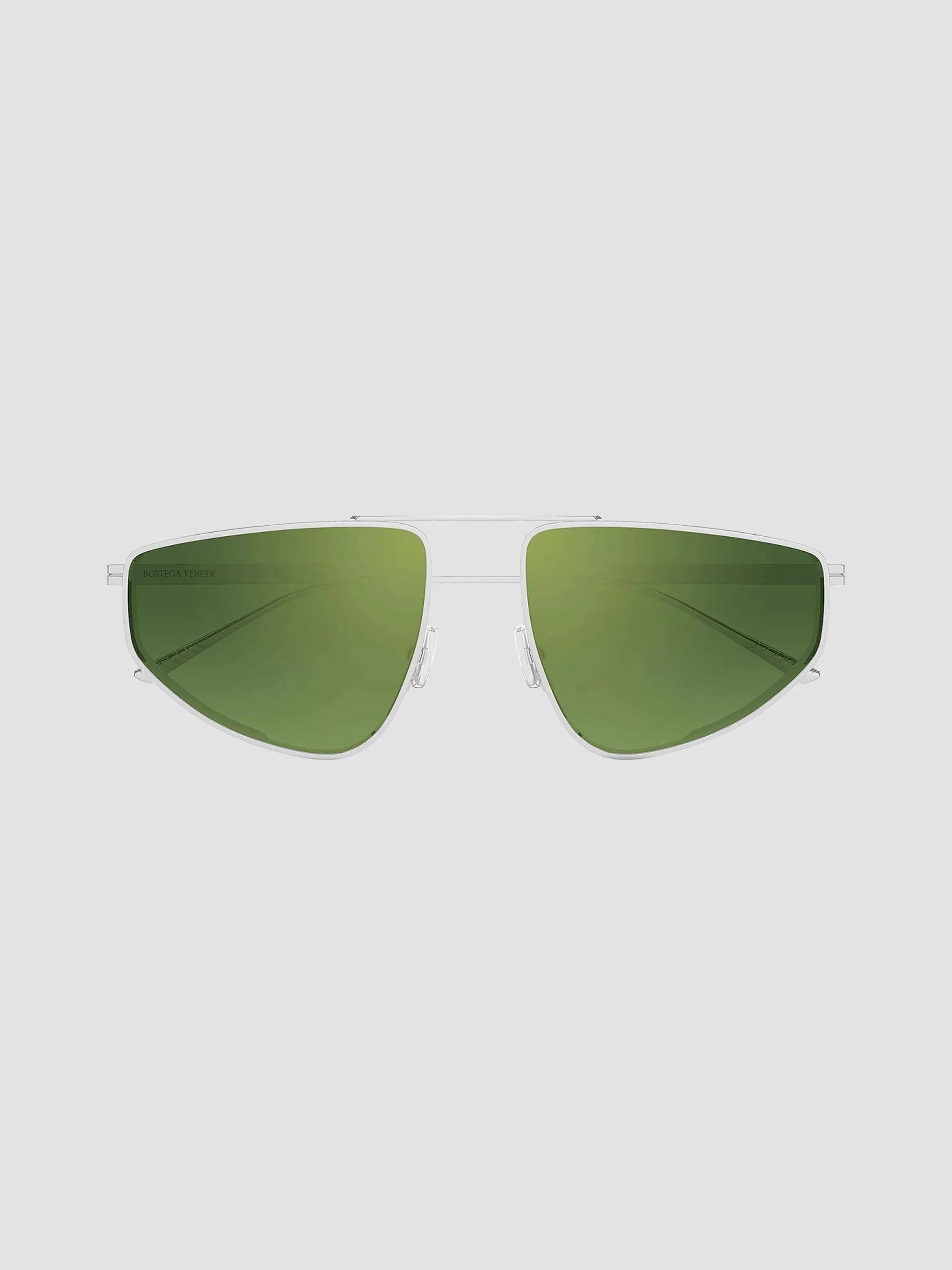Men's Light Ribbon 59MM Geometric Sunglasses - Silver Green - 1