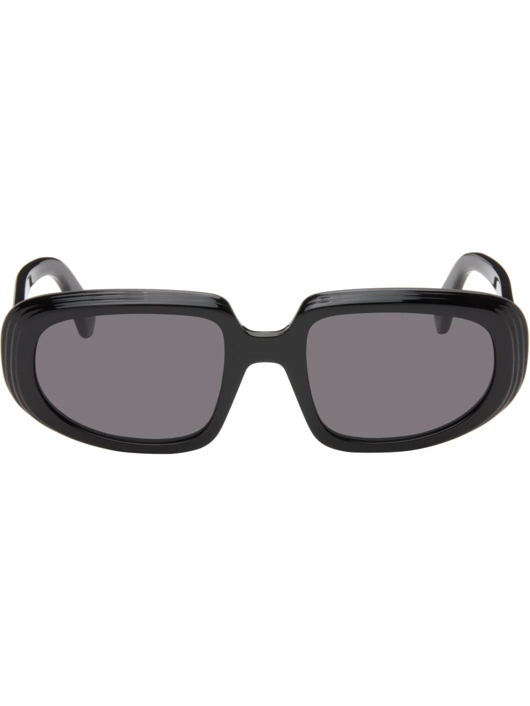 Black Mini Anagram Steps Rectangular Sunglasses - 1