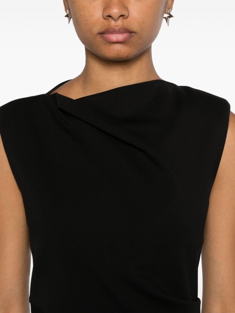 draped midi dress - 5