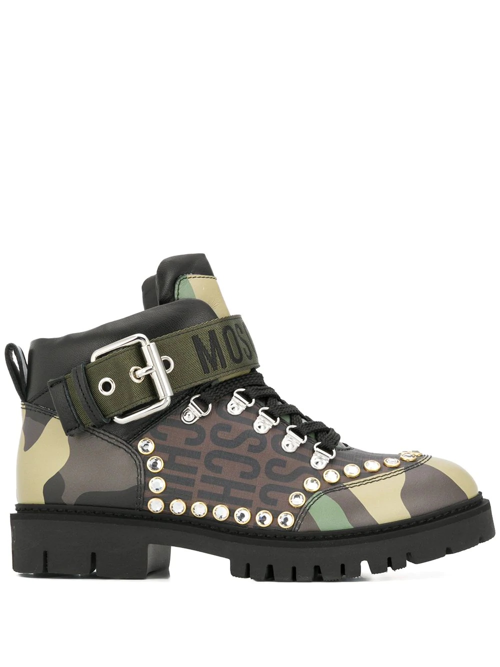 studded camouflage boots - 1