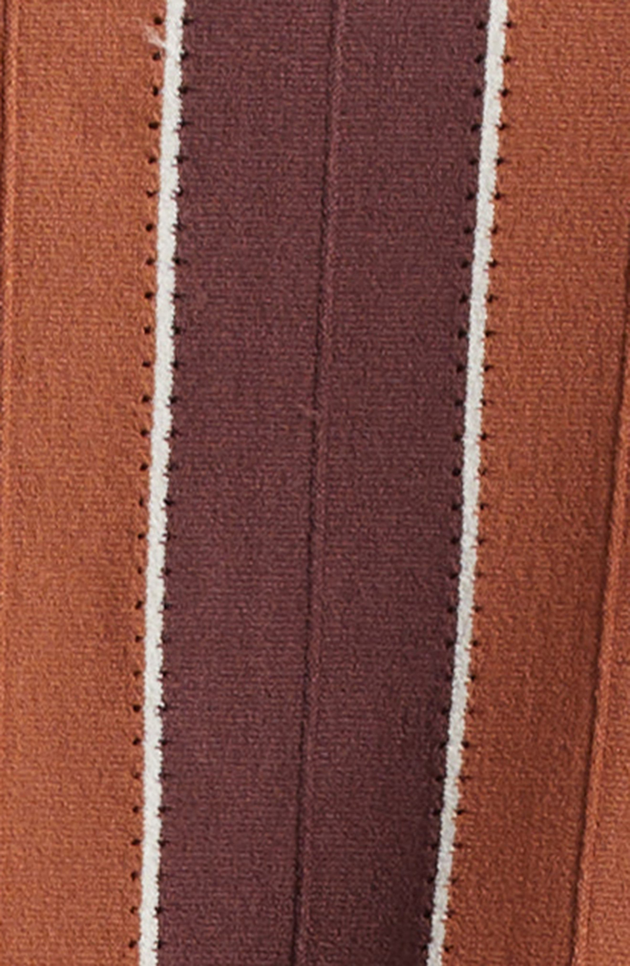 Martine Rose Logo Jacquard Stripe Long Sleeve Zip Polo in Brown at Nordstrom - 7