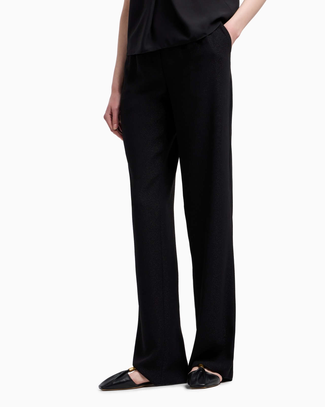 LUREX CRÊPE WIDE-LEG TROUSERS - 2