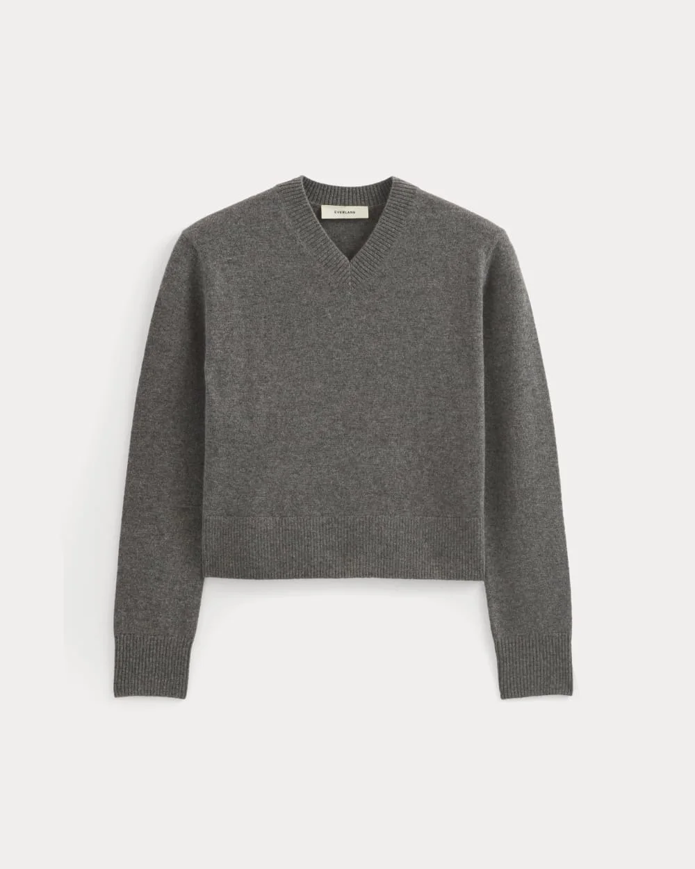 CASHMERE CROPPED HIGH-V SWEATER - 1