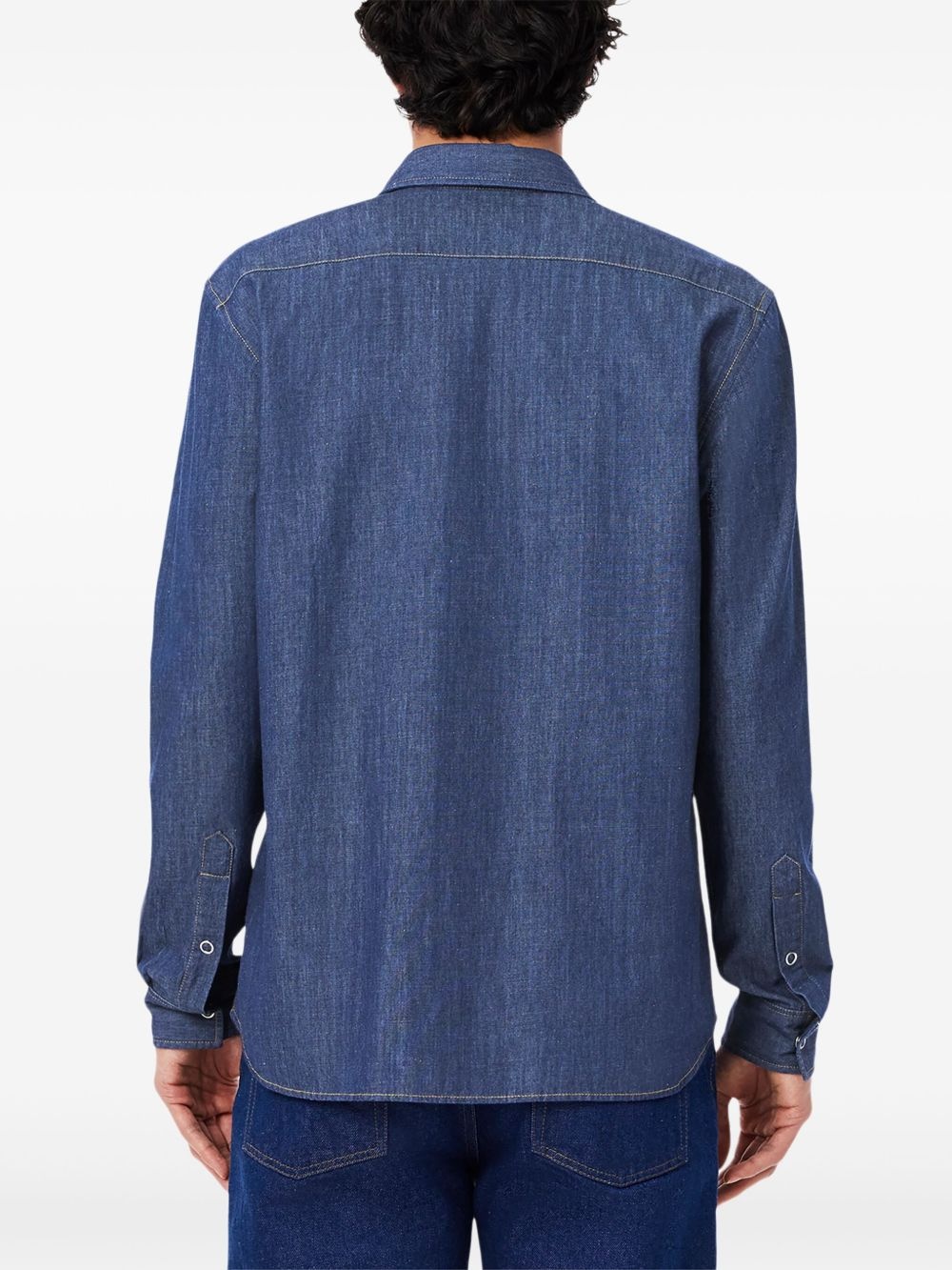 logo-appliqué denim shirt - 3