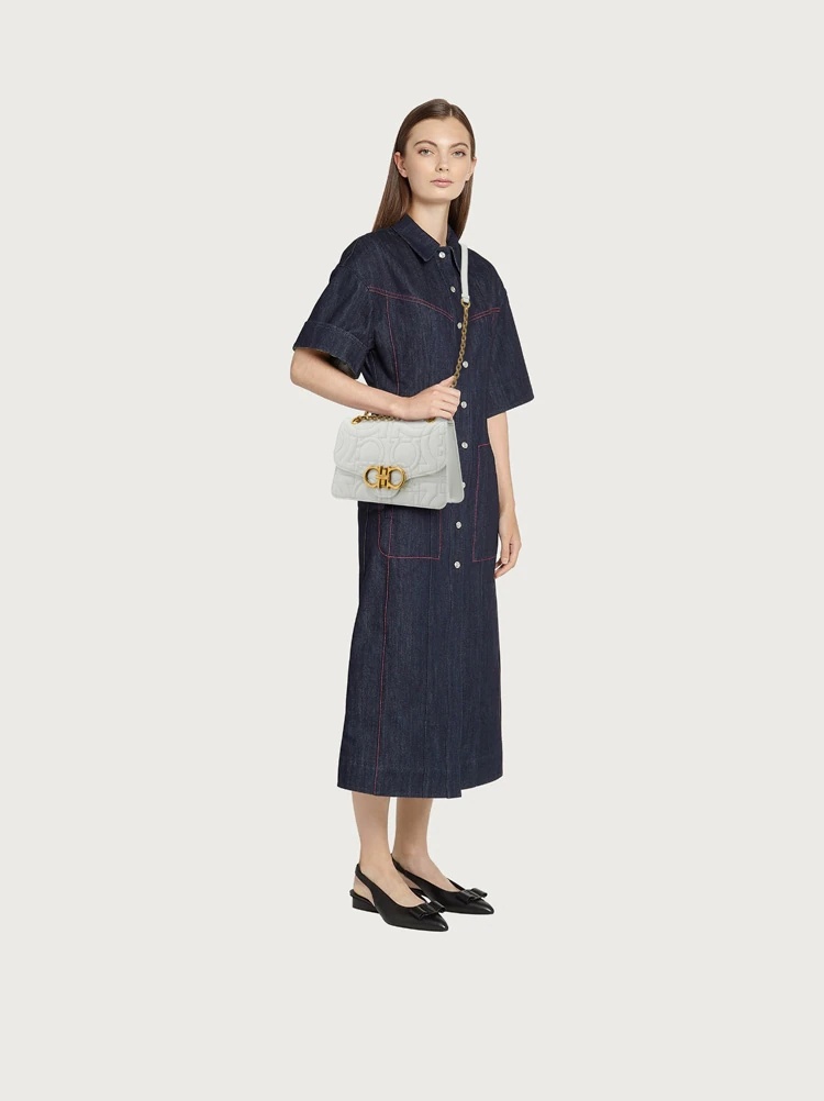 QUILTED GANCINI FLAP BAG (L) - 6