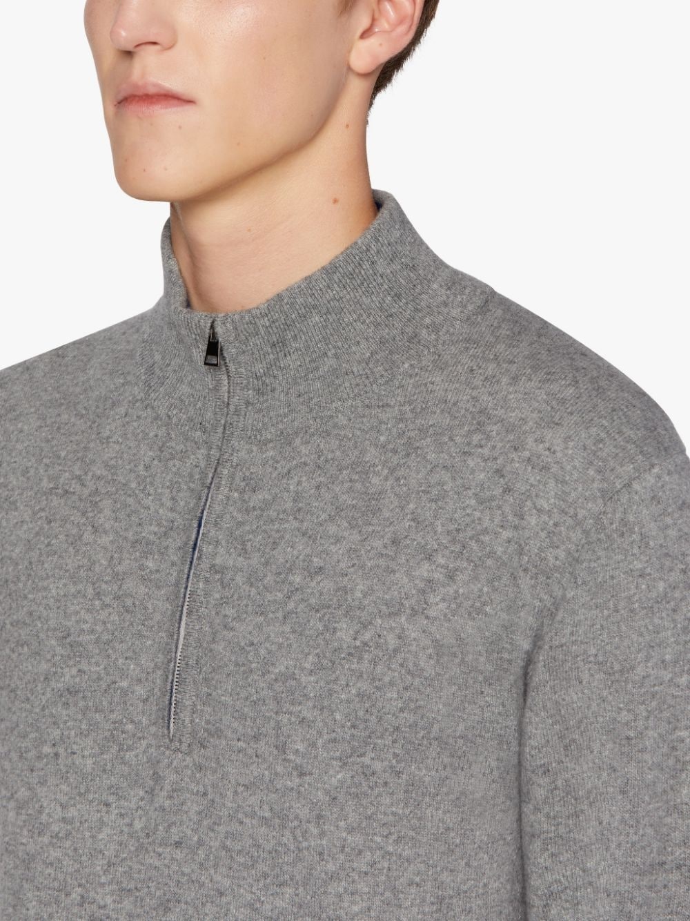 IN AND OUT GREY WOOL SWEATER | GKM-203 - 5