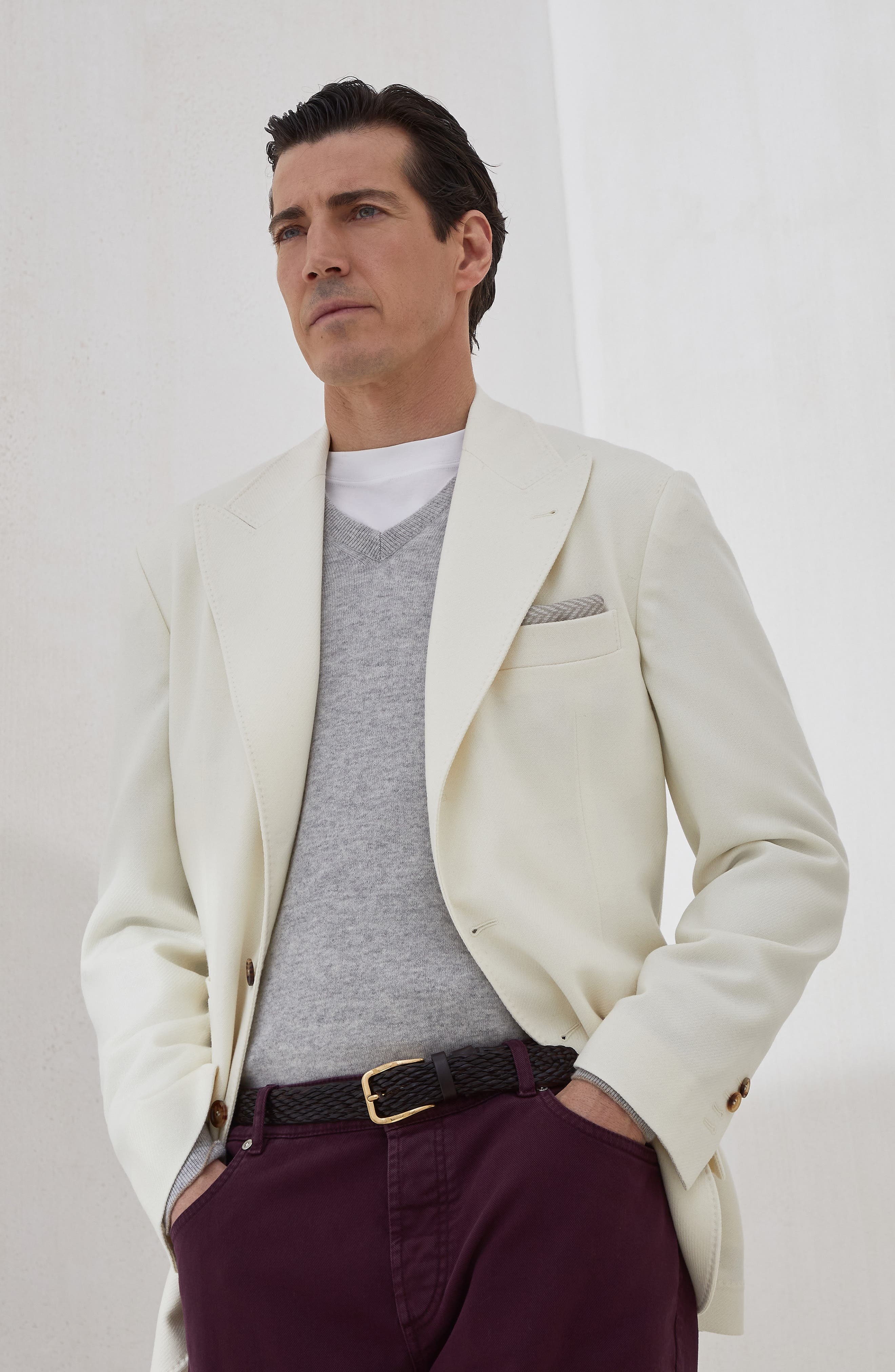 Brunello Cucinelli Blazer with large peak lapel in Panama at Nordstrom - 5