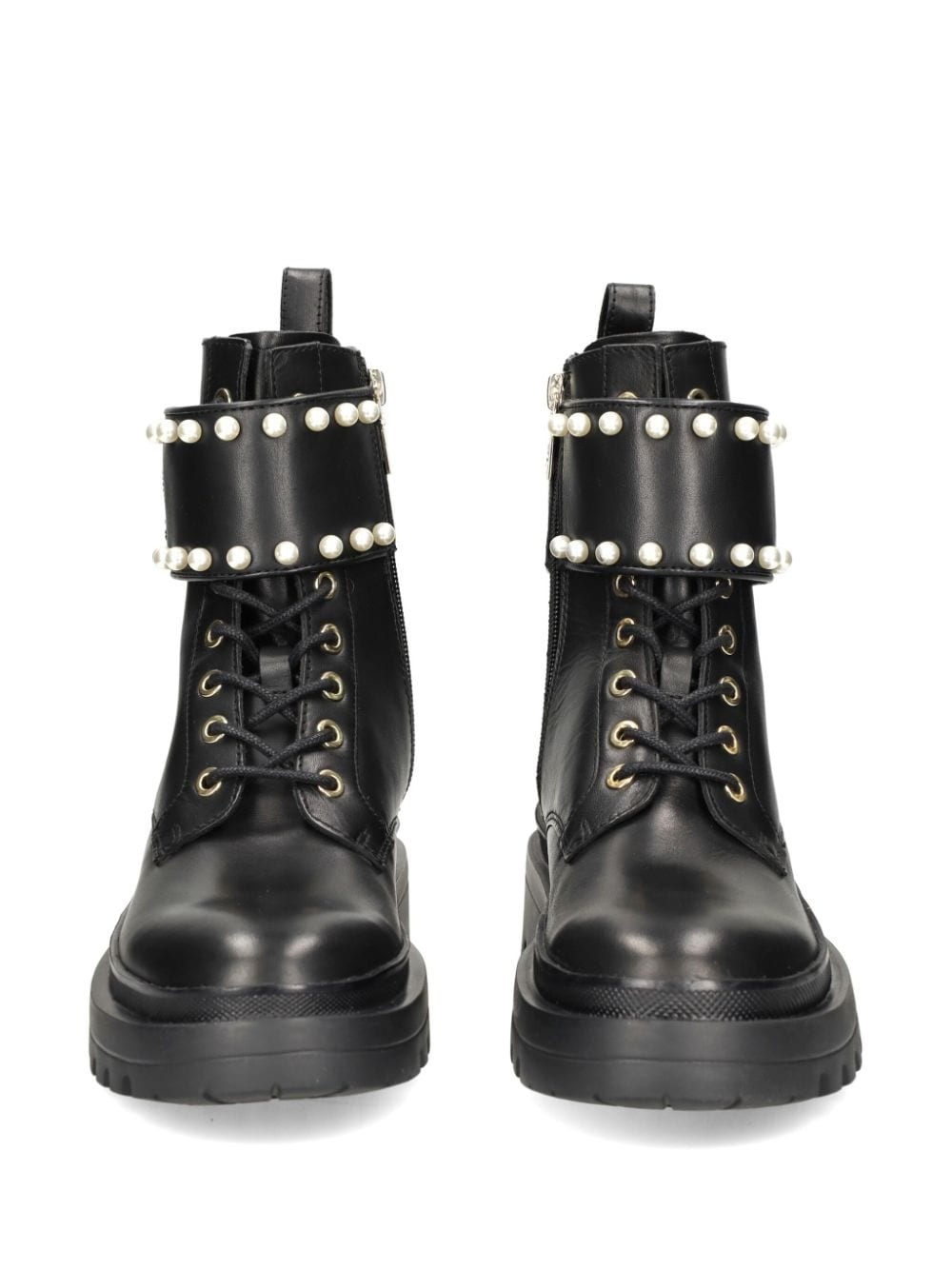 faux-pearl ankle boots - 4