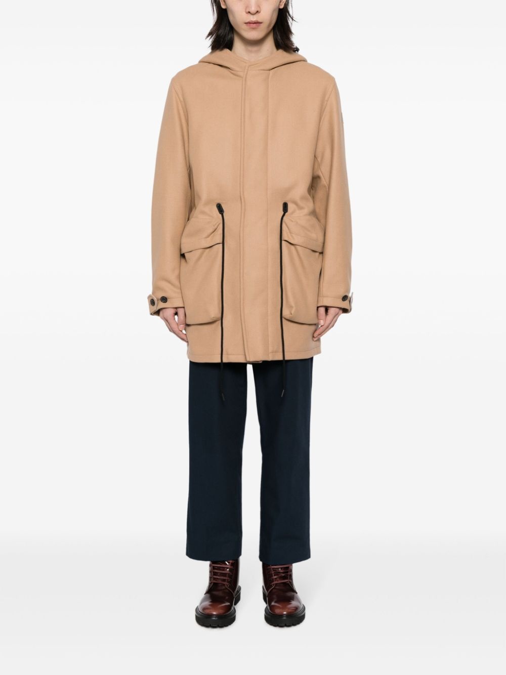 hooded wool-blend coat - 2