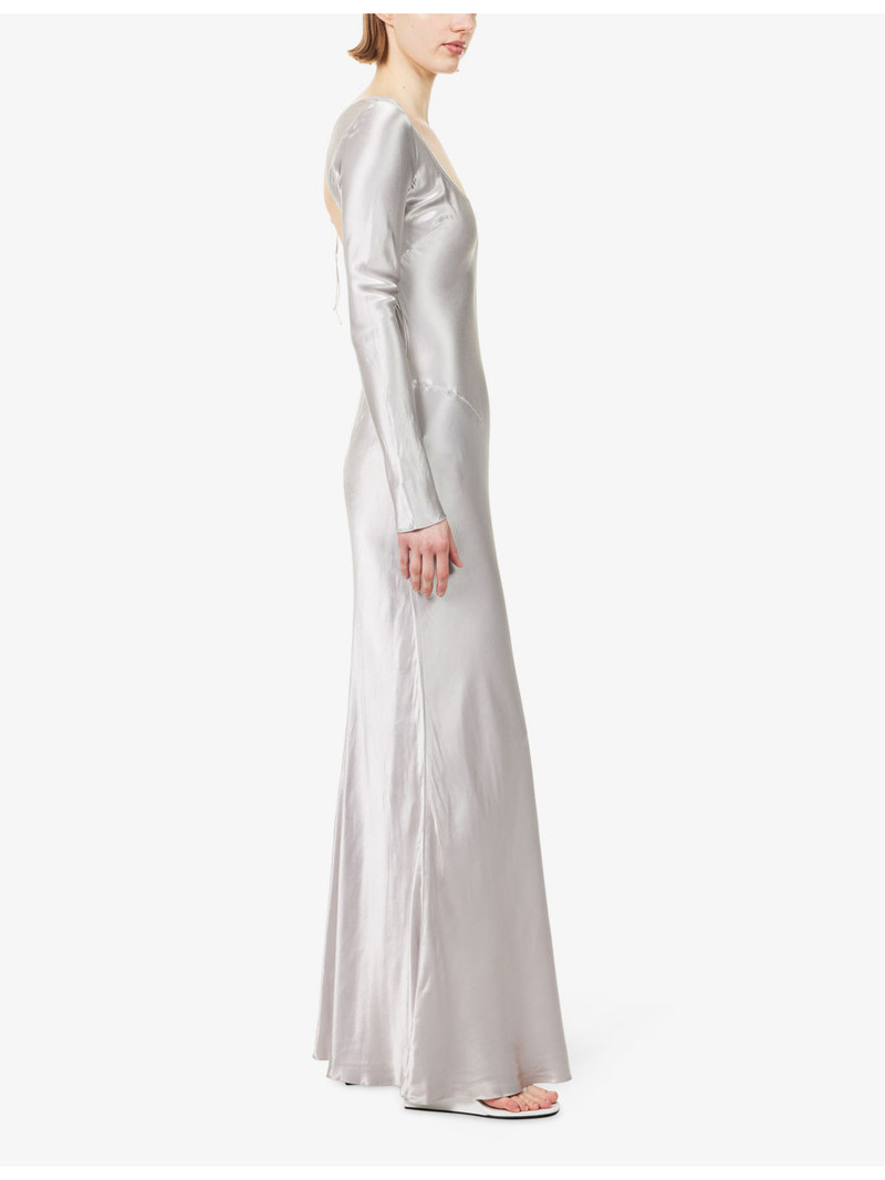 Margit Backless Satin Maxi Dress 3