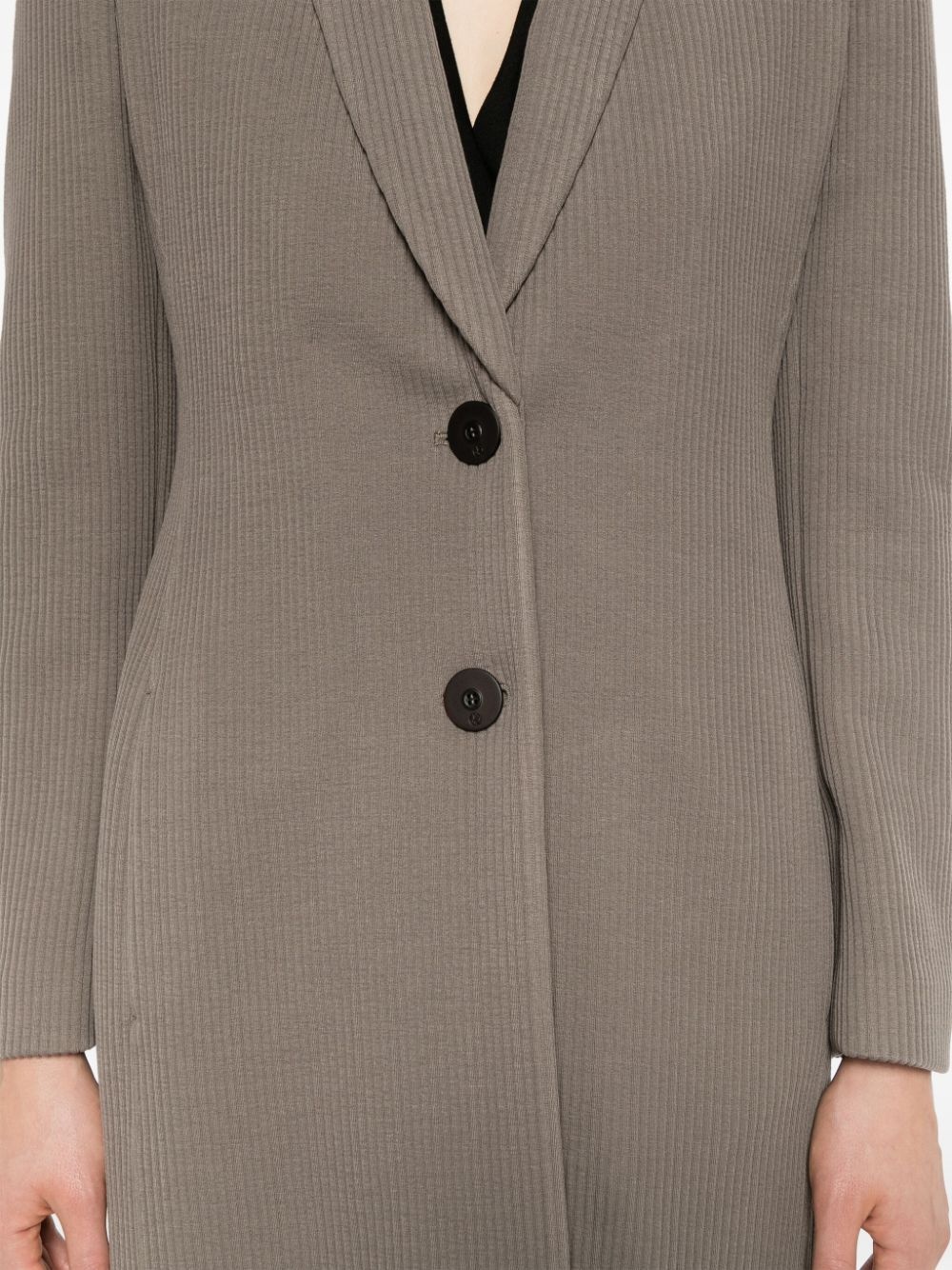 canneté-jersey long coat - 5