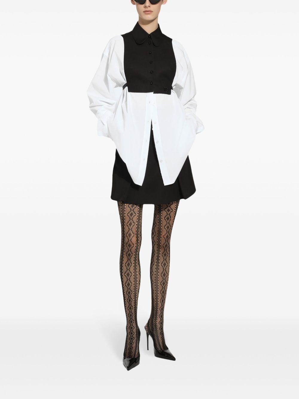 bib-detail oversize shirt - 2