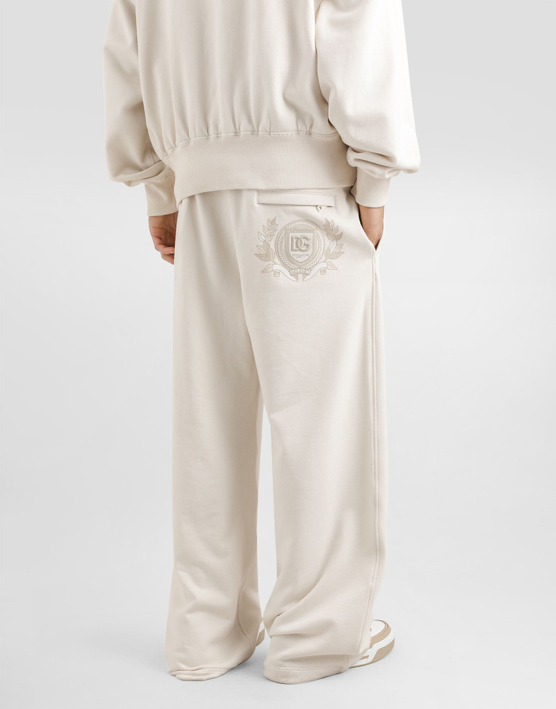 Stretch jersey jogging pants with embroidery 5