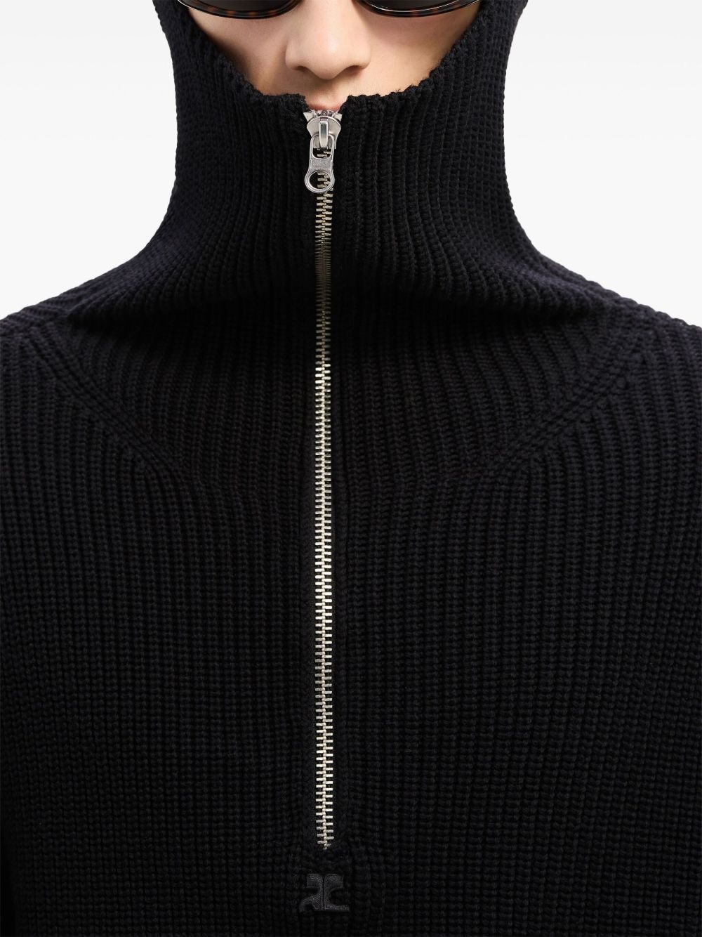ribbed wool hooded sweater - 6