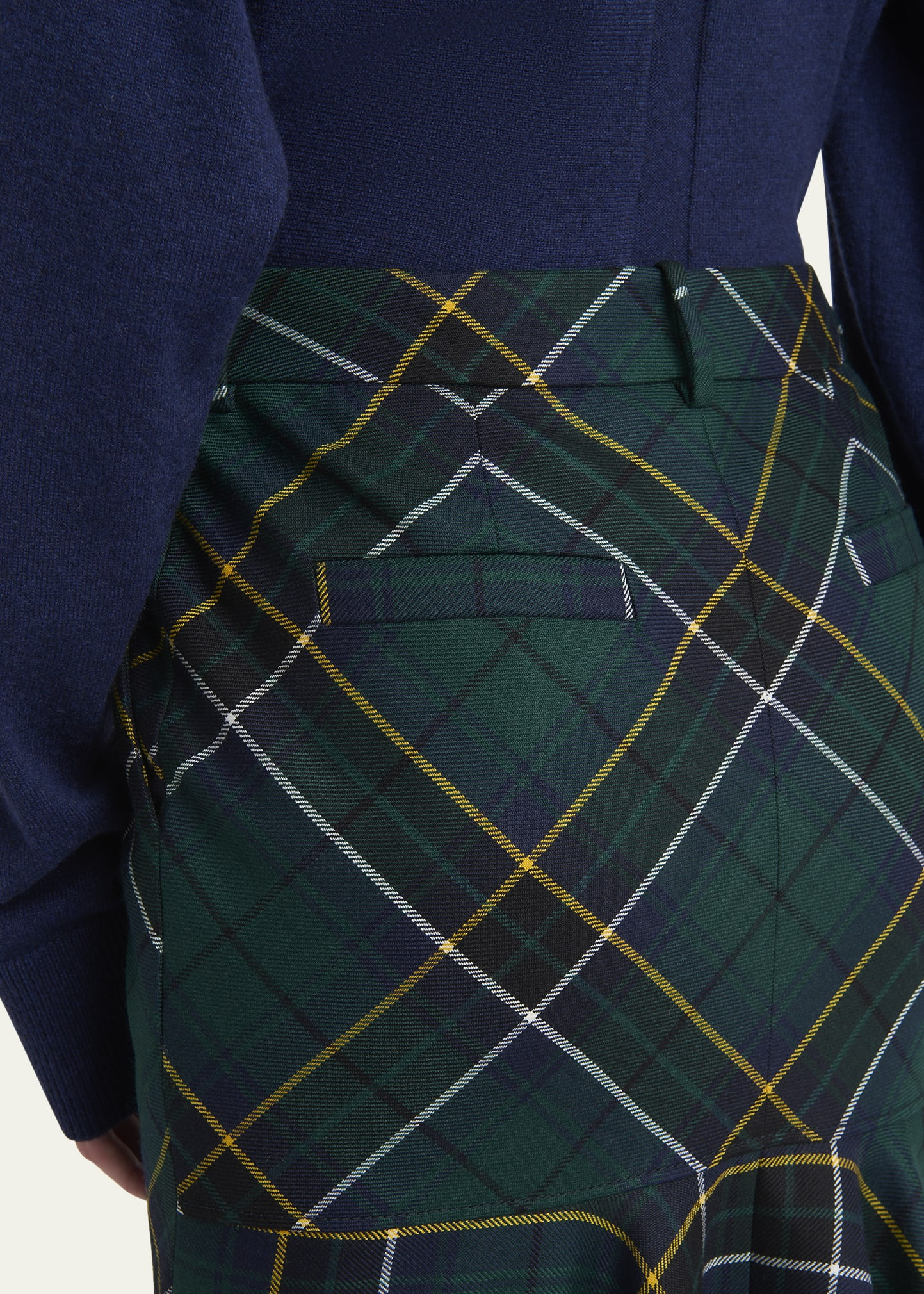 Tartan-Print Fit-&-Flare Midi Skirt - 5