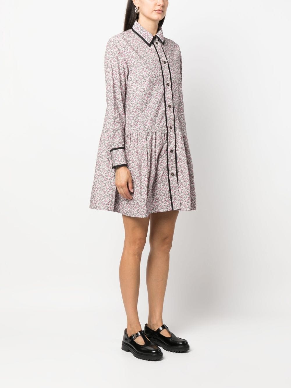 floral-print organic cotton minidress - 3
