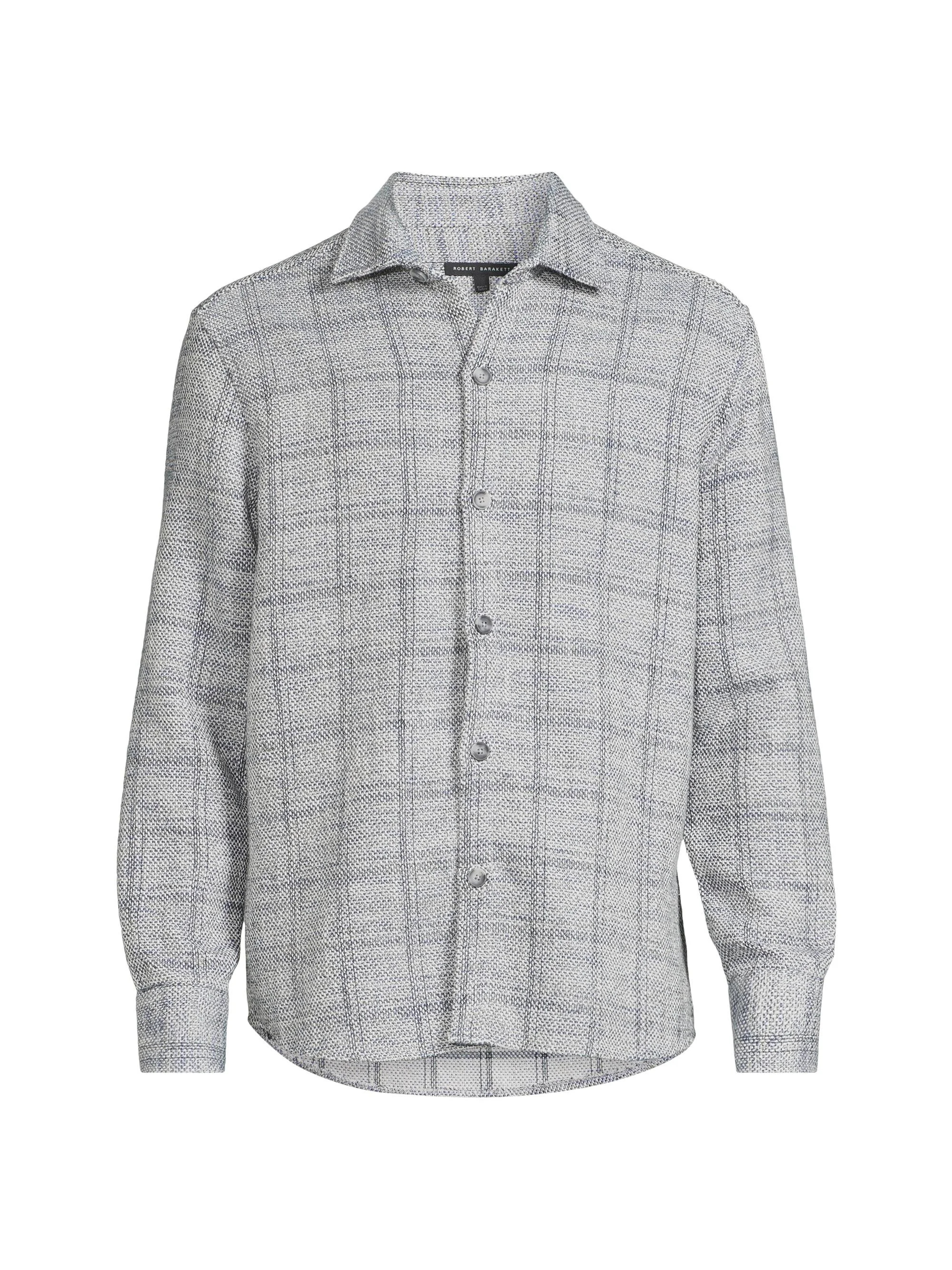 Men's Quinn Plaid Woven Overshirt - Grey - 1