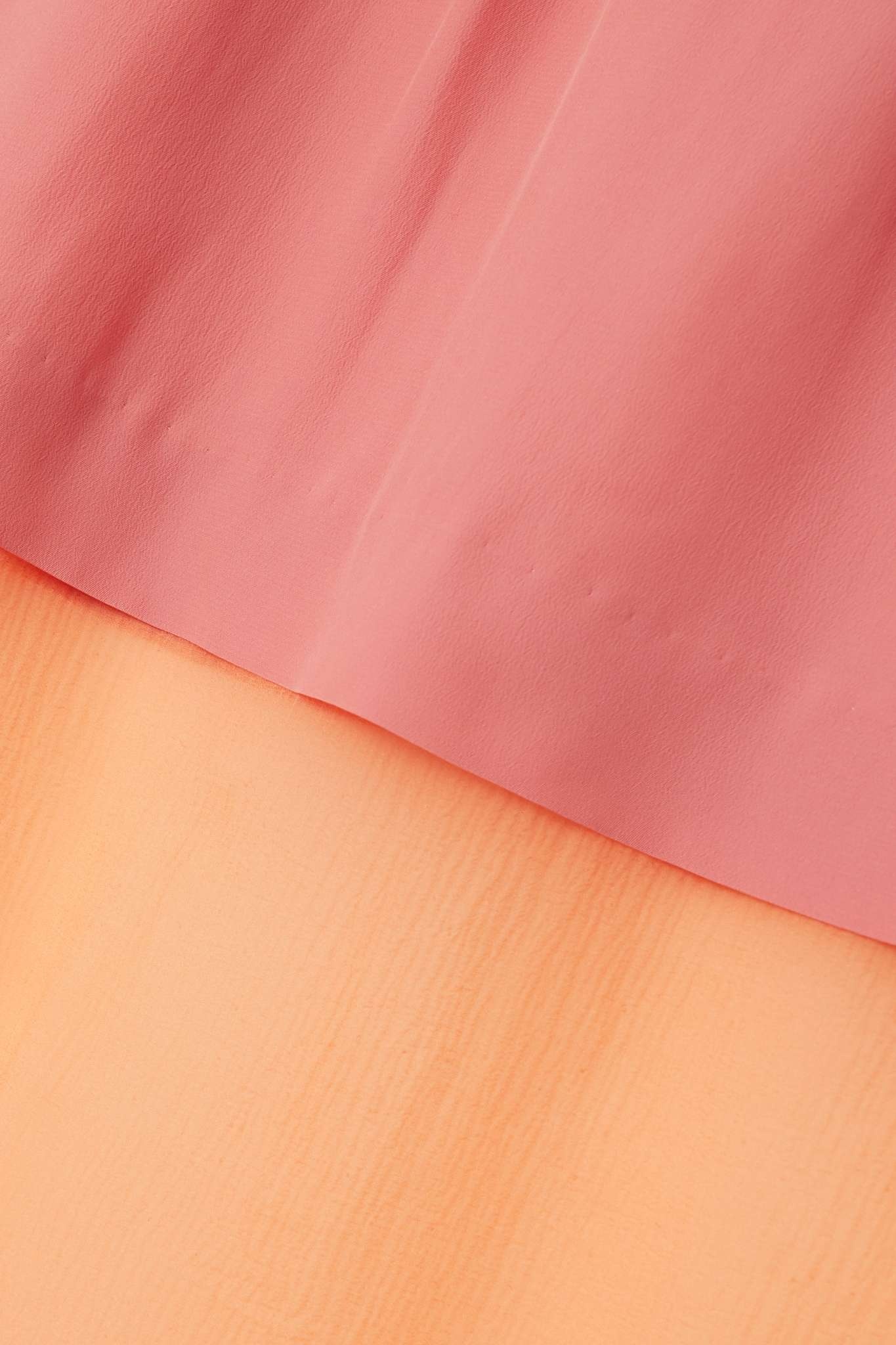 Layered wrap-effect crepe and chiffon midi skirt - 5