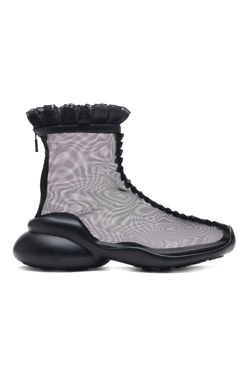 BLACK MESH RUFL BOOTS 1