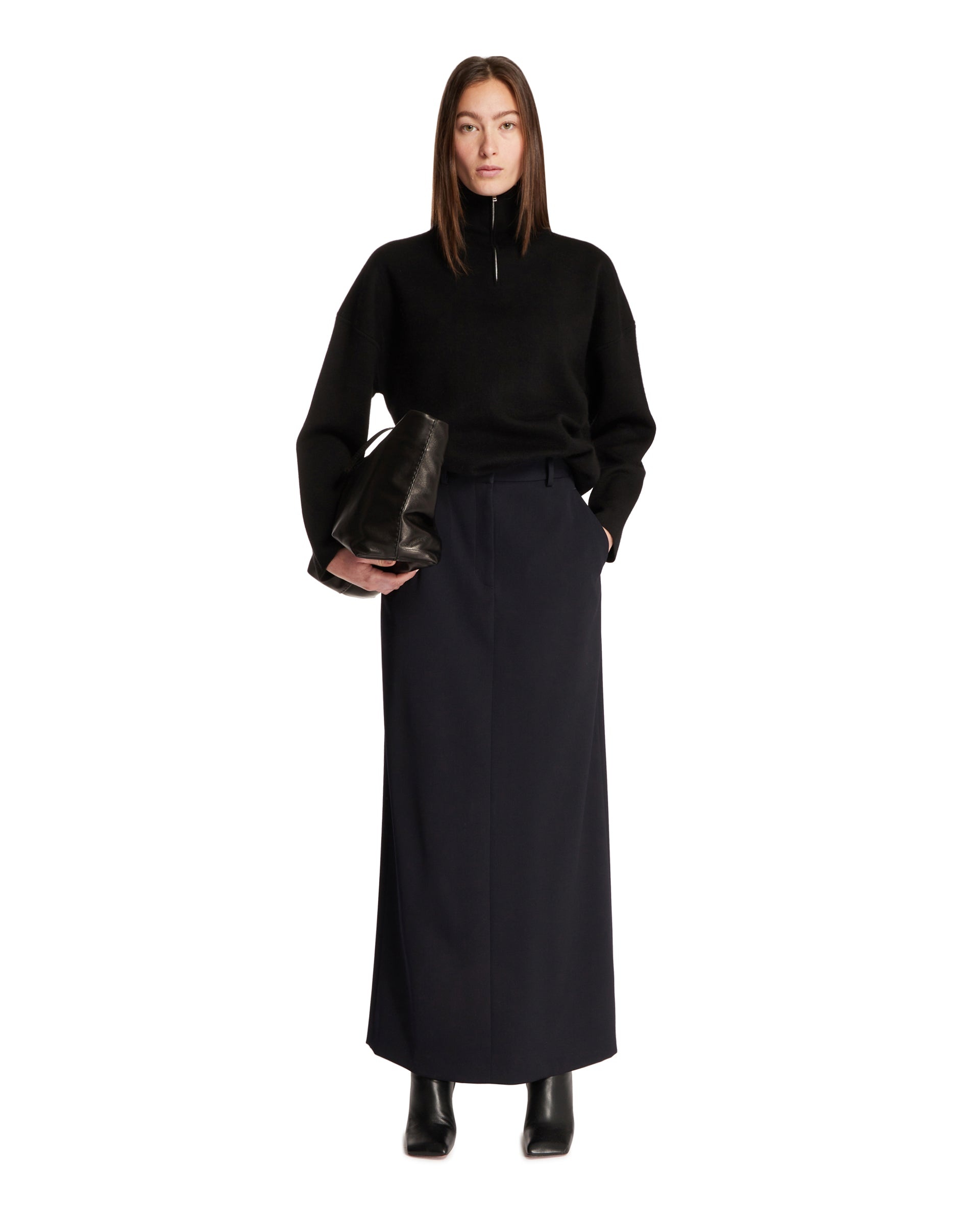 Black Cashmere Zip Sweater - 2
