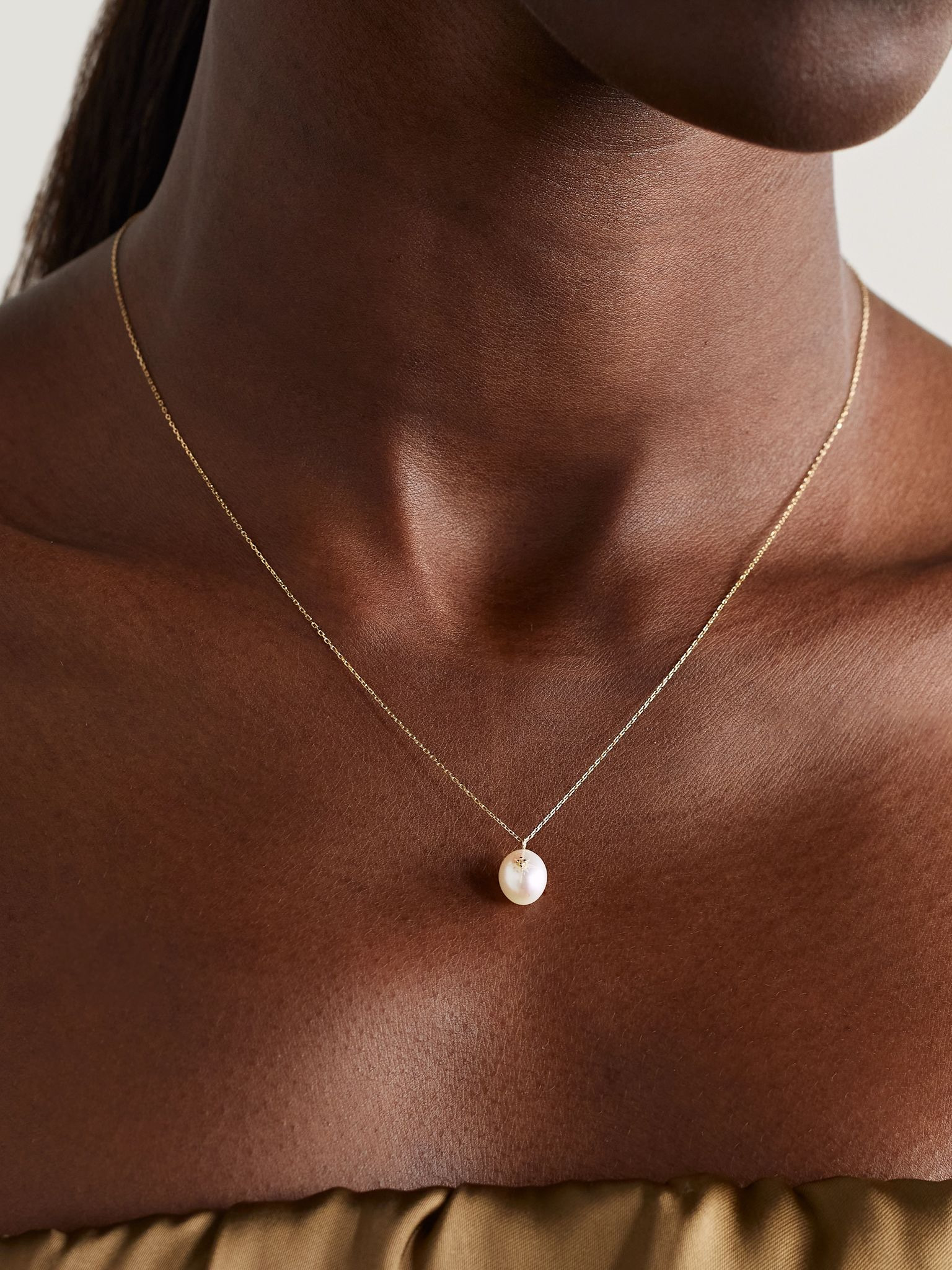 14-karat gold, pearl and diamond necklace Off-white - 2