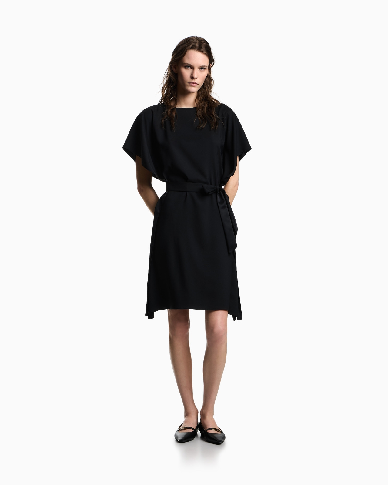 SATIN CRÊPE SASH DRESS - 2
