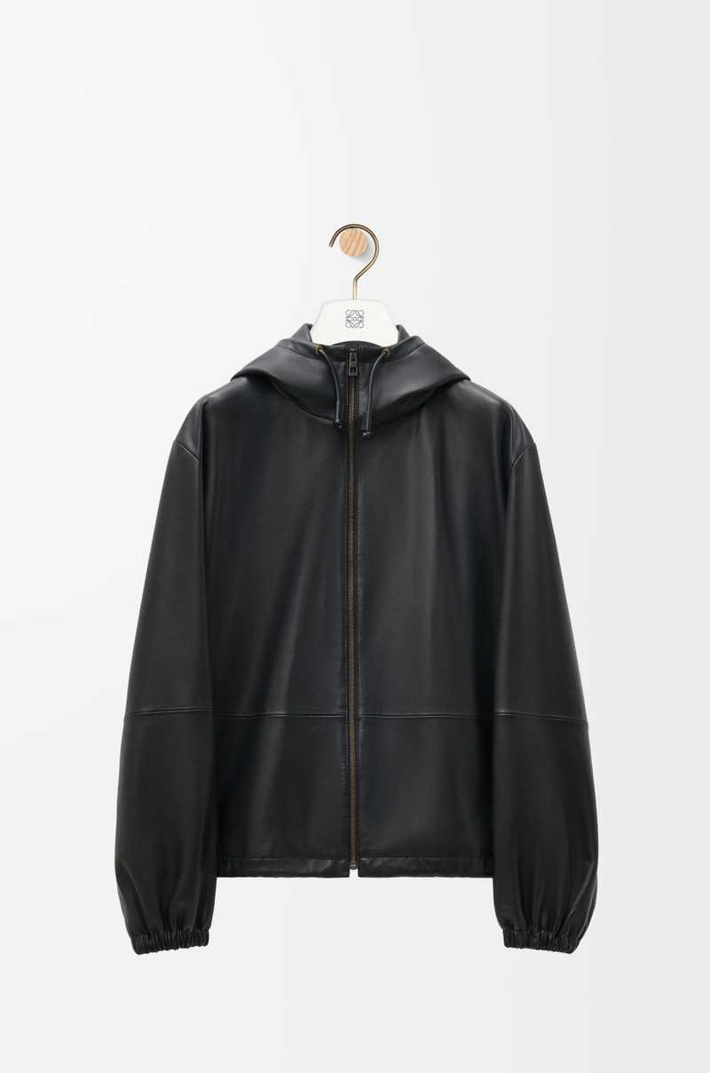 Hooded jacket in nappa lambskin 1
