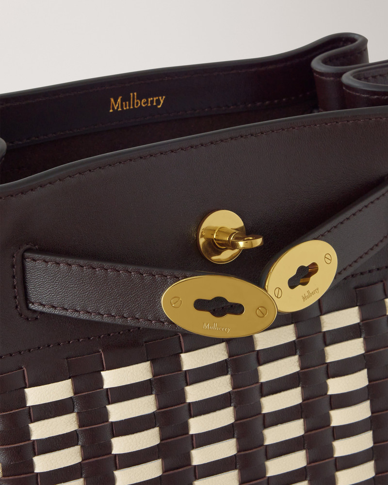 Islington Bucket Ebony & Eggshell Woven Leather 4