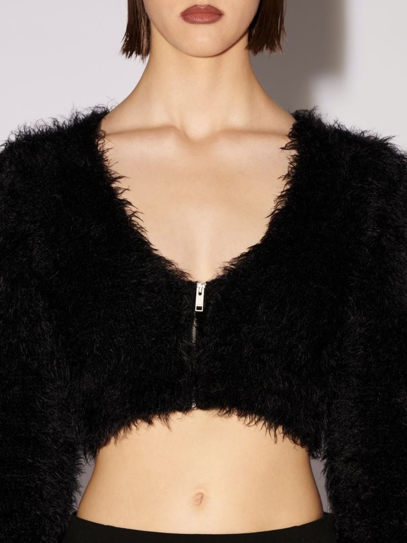 FUR KNIT CROP CARDIGAN - 6