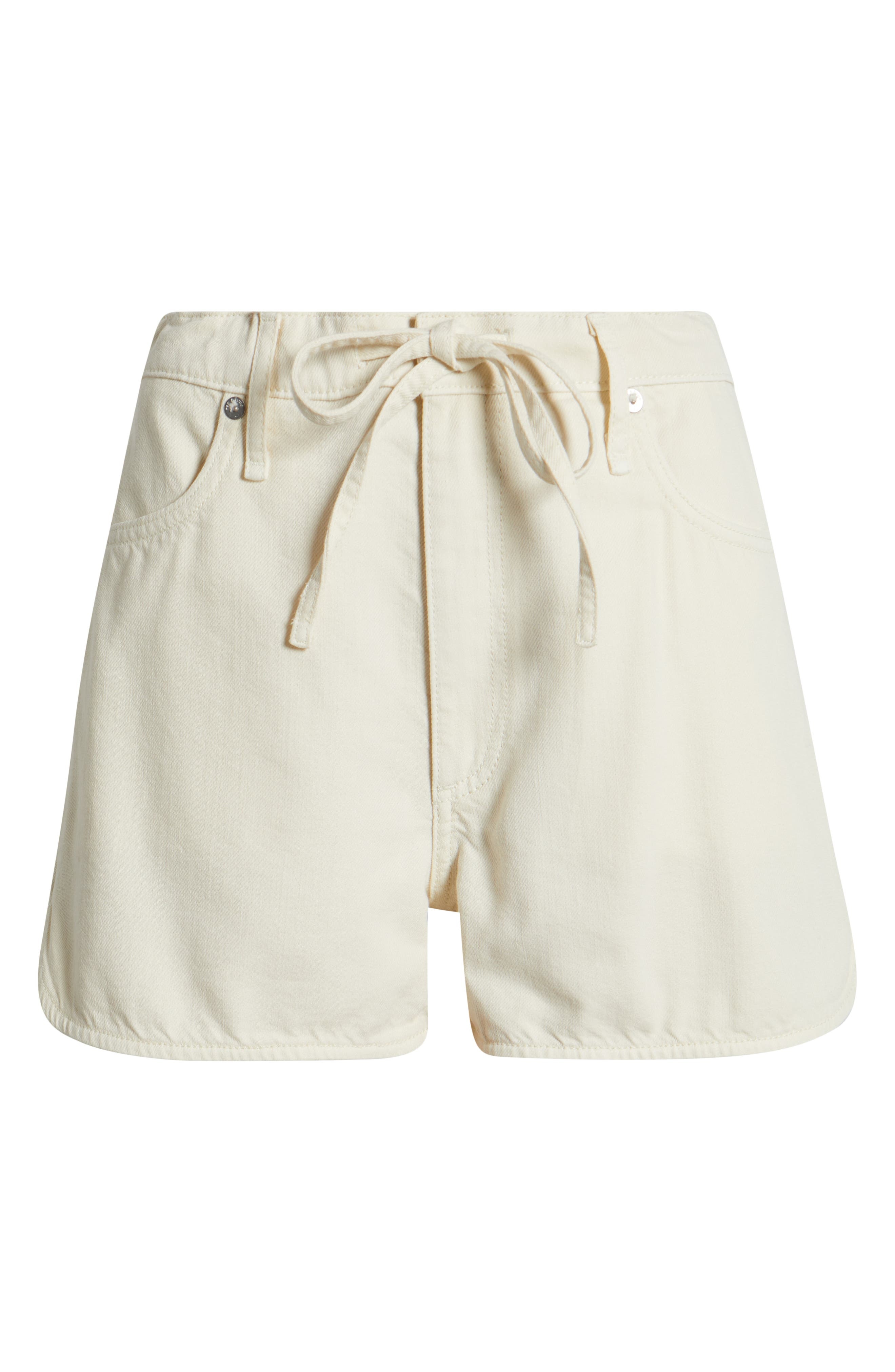 rag & bone Nolan Drawstring Denim Shorts in Ecru at Nordstrom - 5