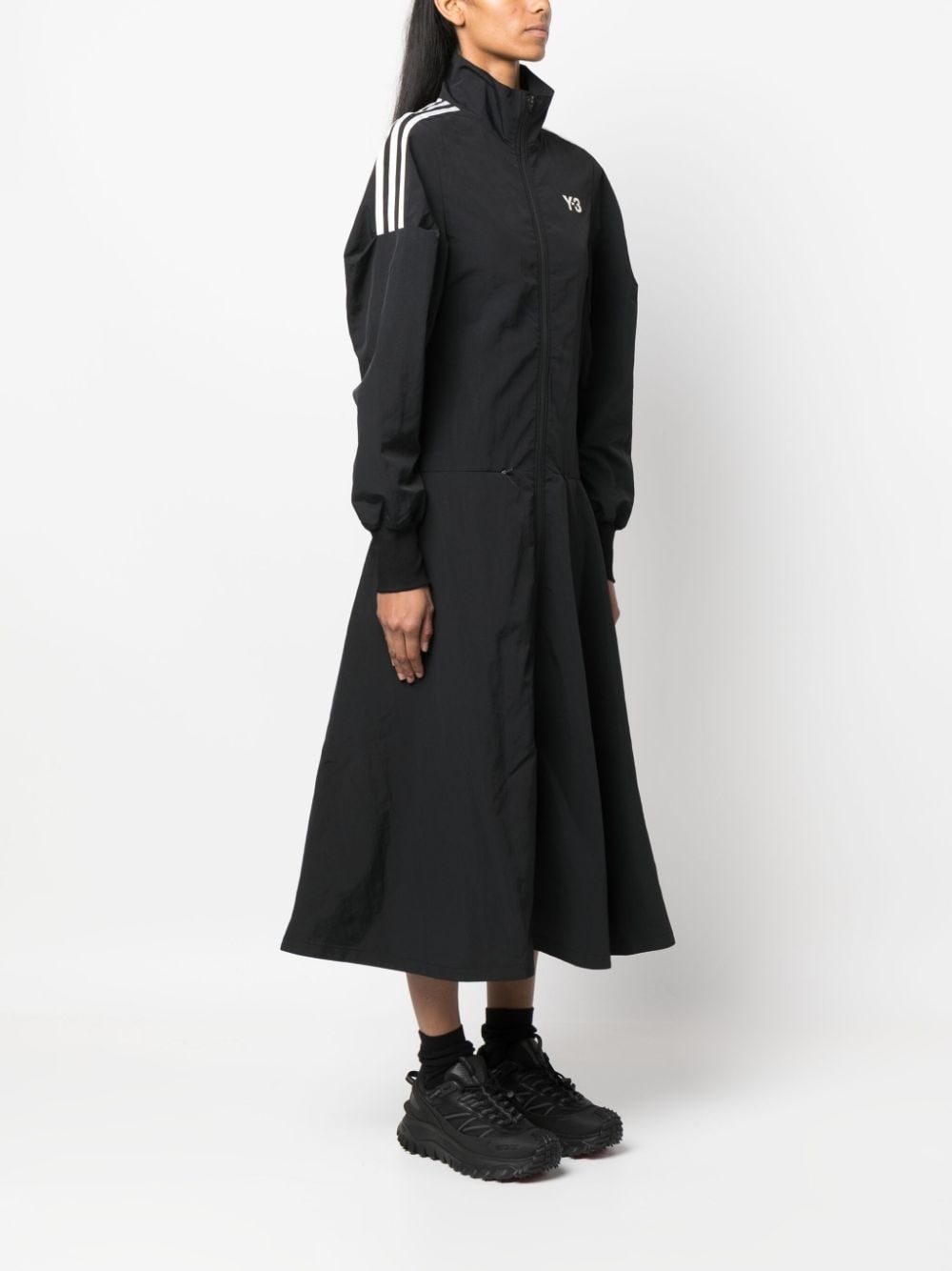 stripe-detail flared midi dress - 3