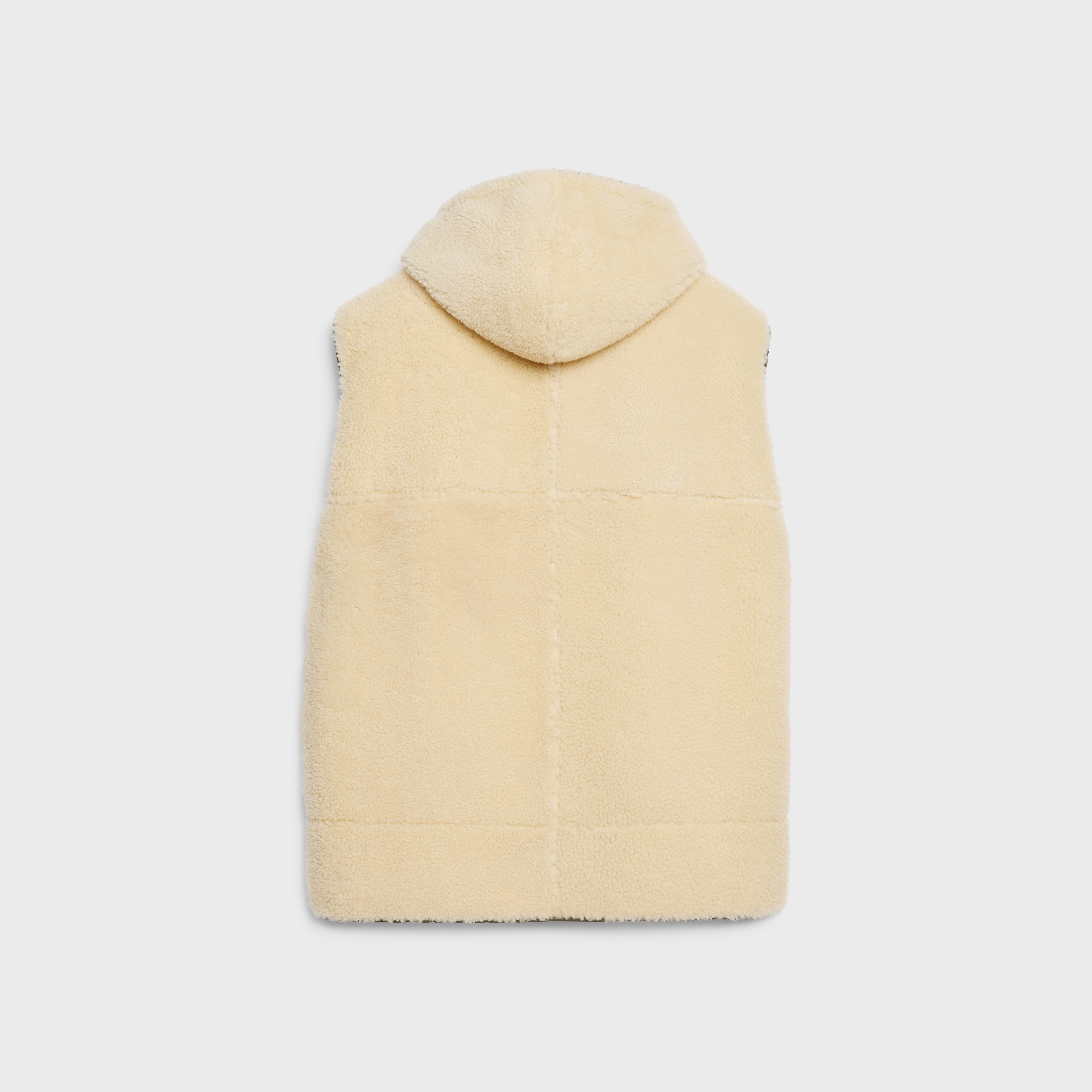 VEST WITH HOOD IN CURLY SHEARLING - 2