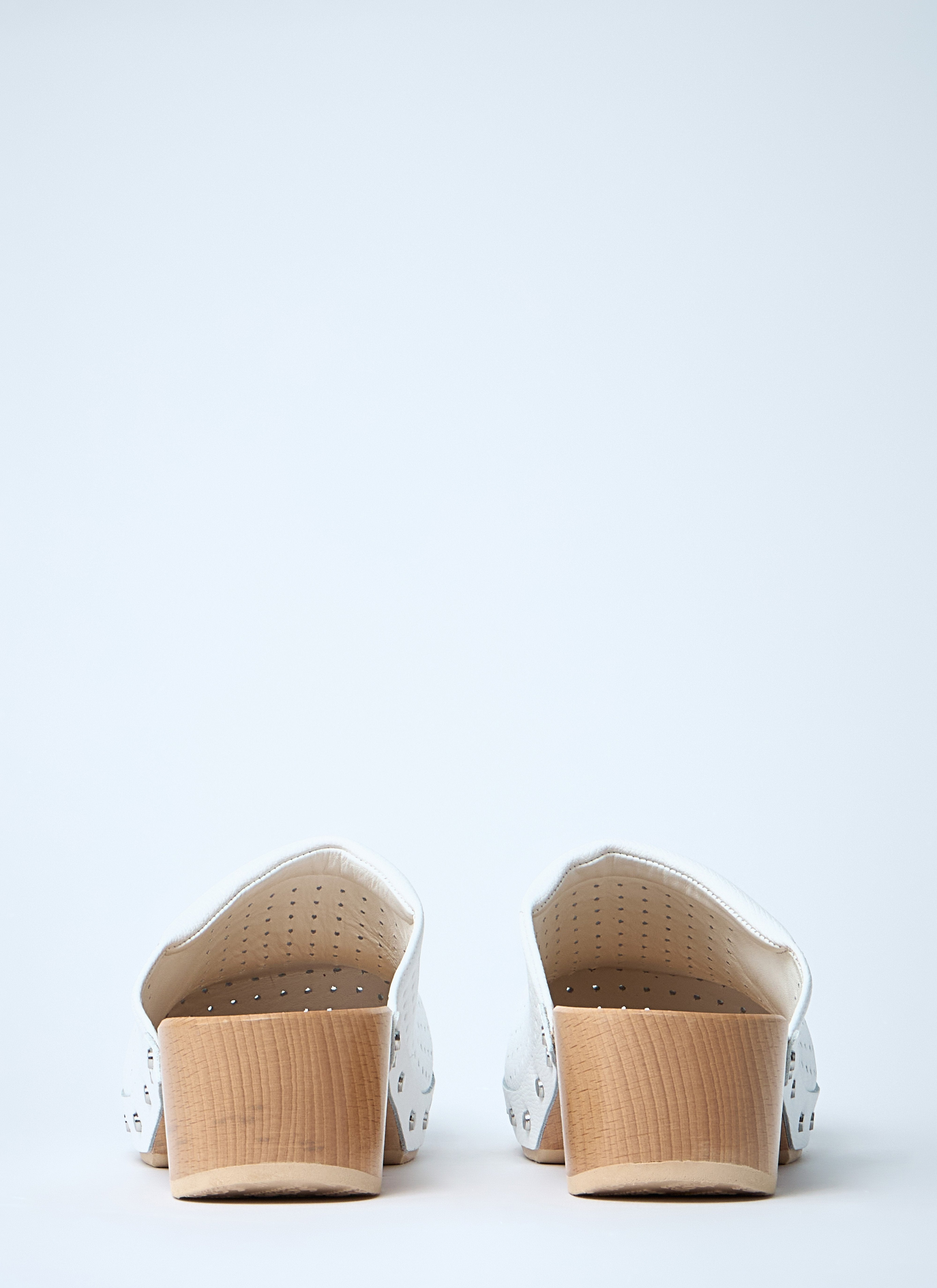 Balenciaga Women Perforated Heeled Clogs - 5