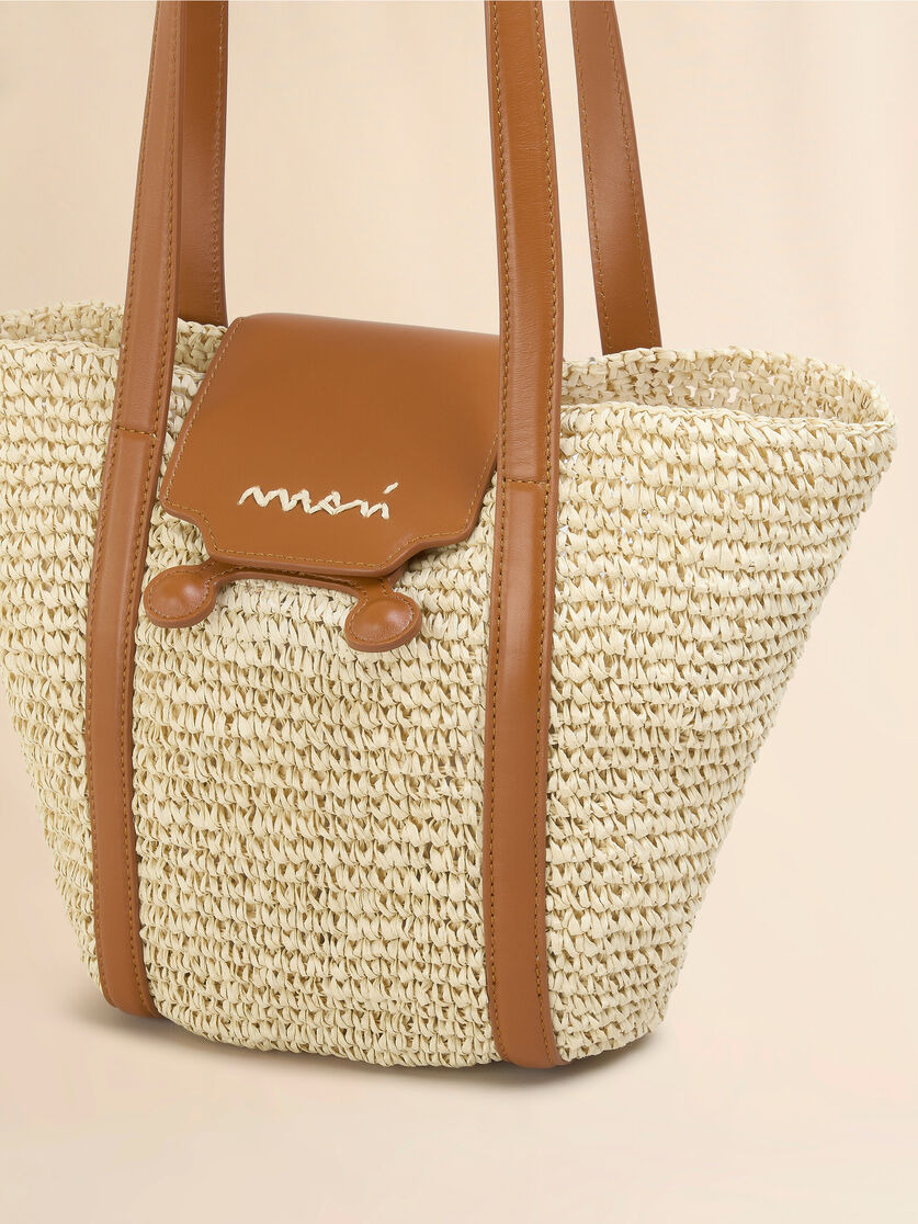 SMALL NATURAL RAFFIA-EFFECT TRUNKAROO BEACH BAG - 5