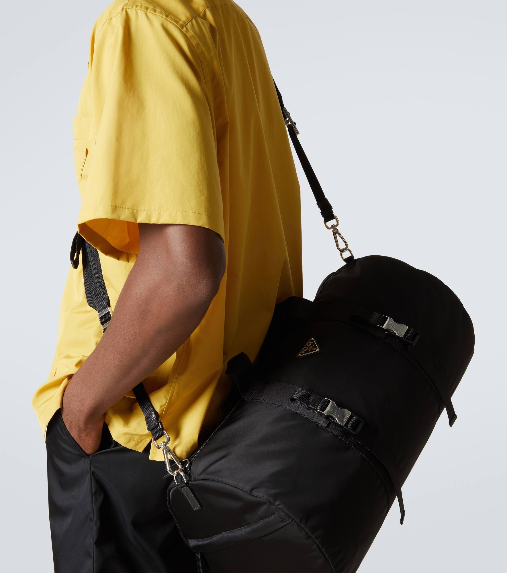 Re-Nylon leather-trimmed duffel bag - 3
