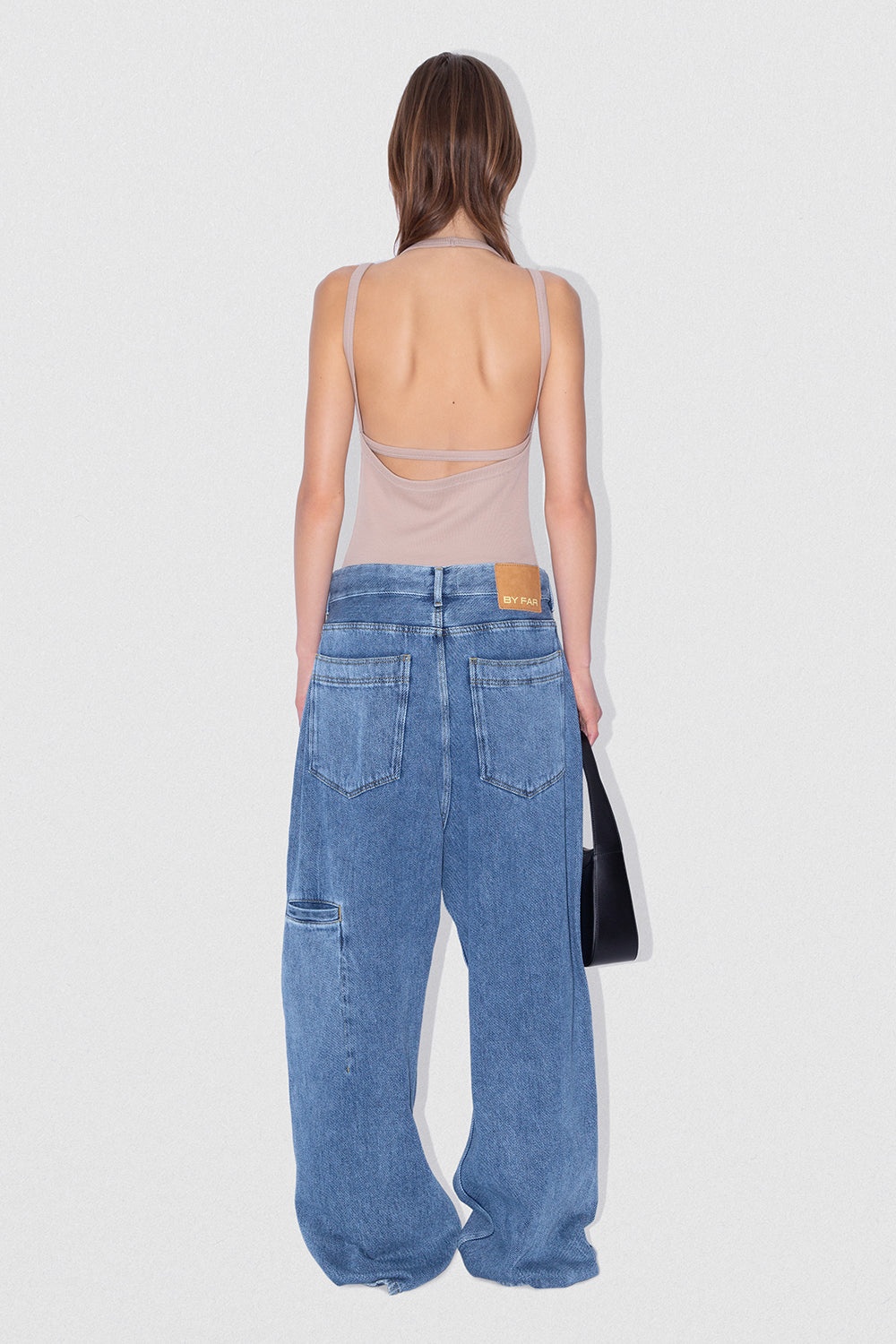D DENIM WIDE TROUSER STONE WASH DENIM - 4